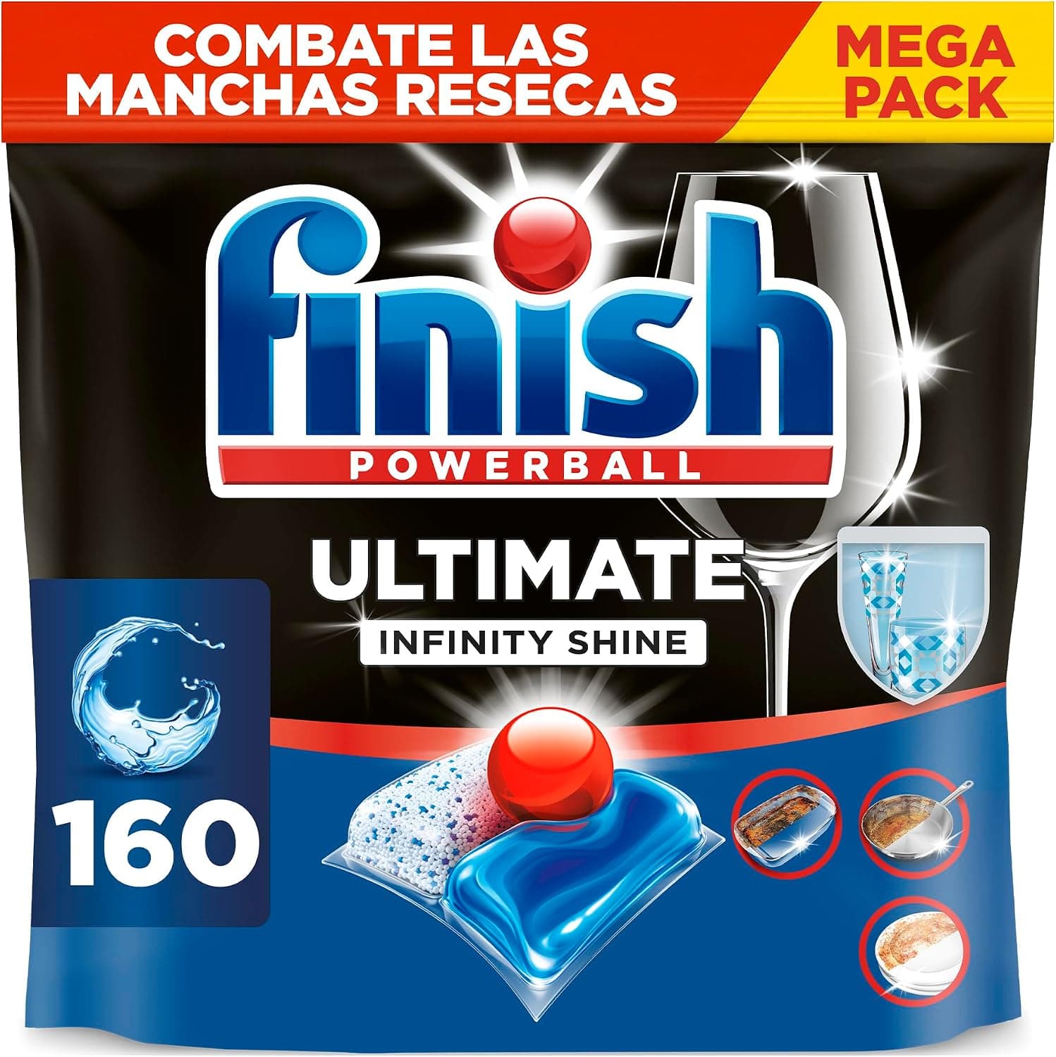 Finish Ultimate Infinity Shine Pastillas para lavavajillas - 160 cápsulas