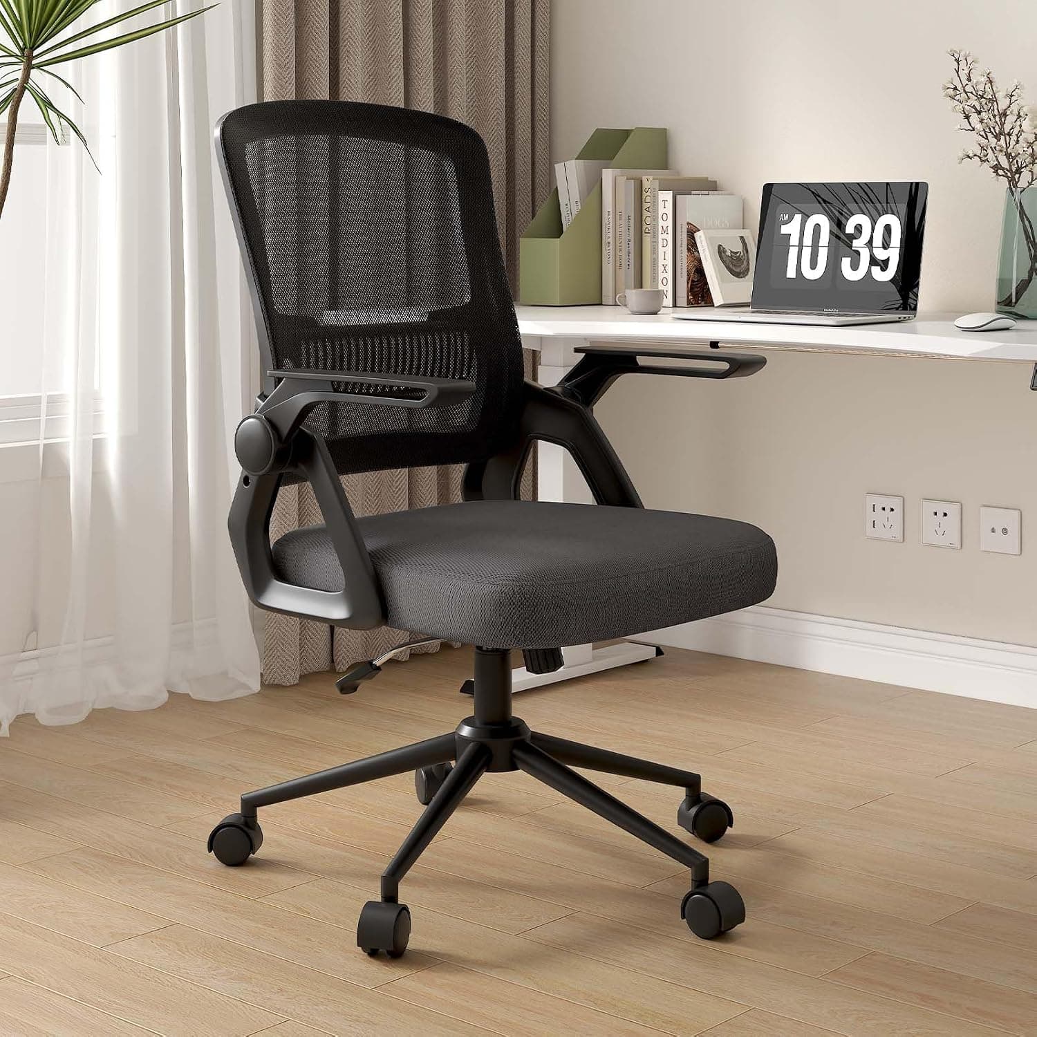 naspaluro Silla Escritorio Ergonómica Negro para Hogar y Oficina