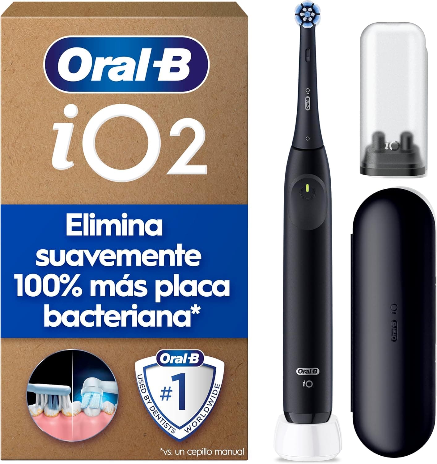 Oral-B iO 2 Cepillo de Dientes Eléctrico con 1 Cabezal, Negro Noche