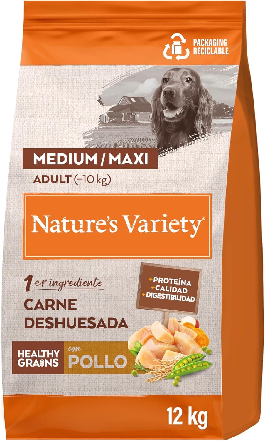 Nature's Variety Healthy Grains Pienso para Perros Adultos con Medianos Y Grandes Pollo - 12kg