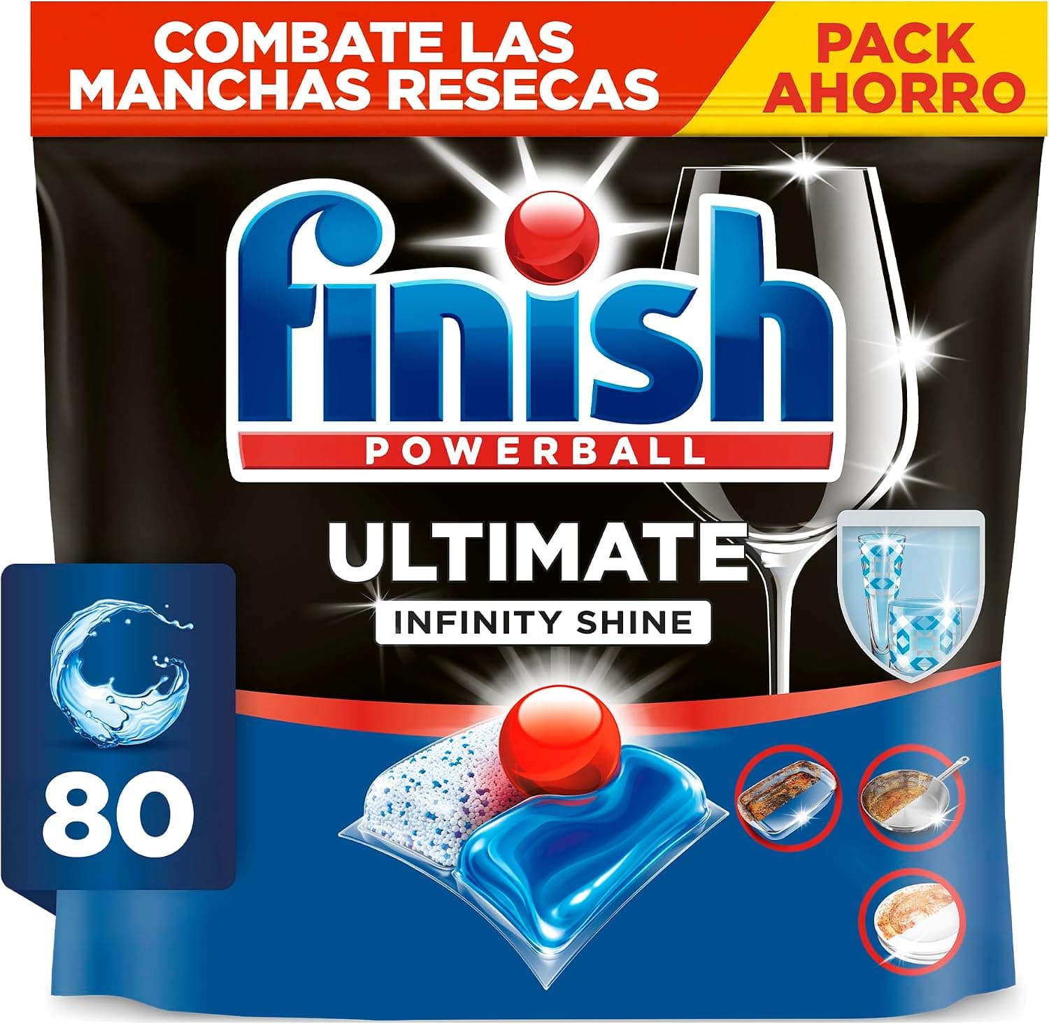 Finish Ultimate Infinity Shine Pastillas para lavavajillas - 80 cápsulas