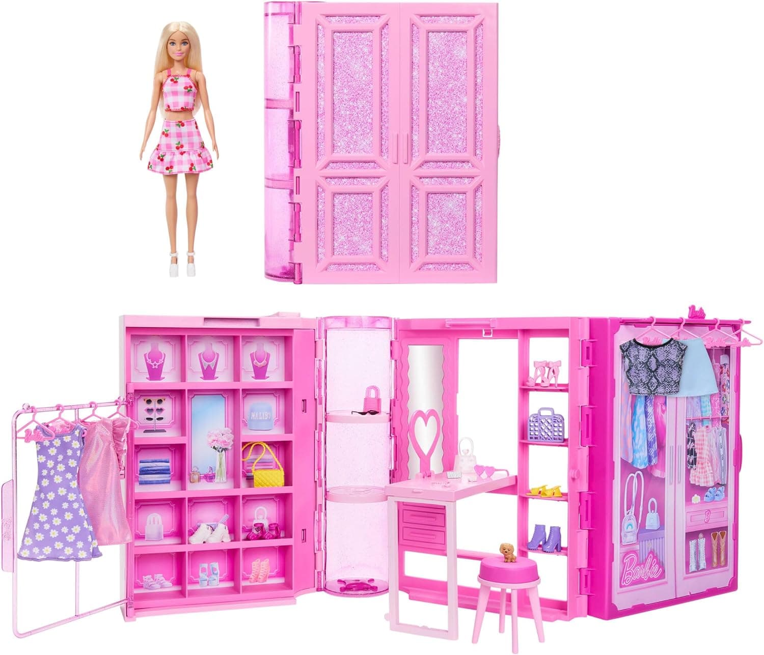 Barbie Armario de Ensueño con muñeca, Set de Juego y Accesorios