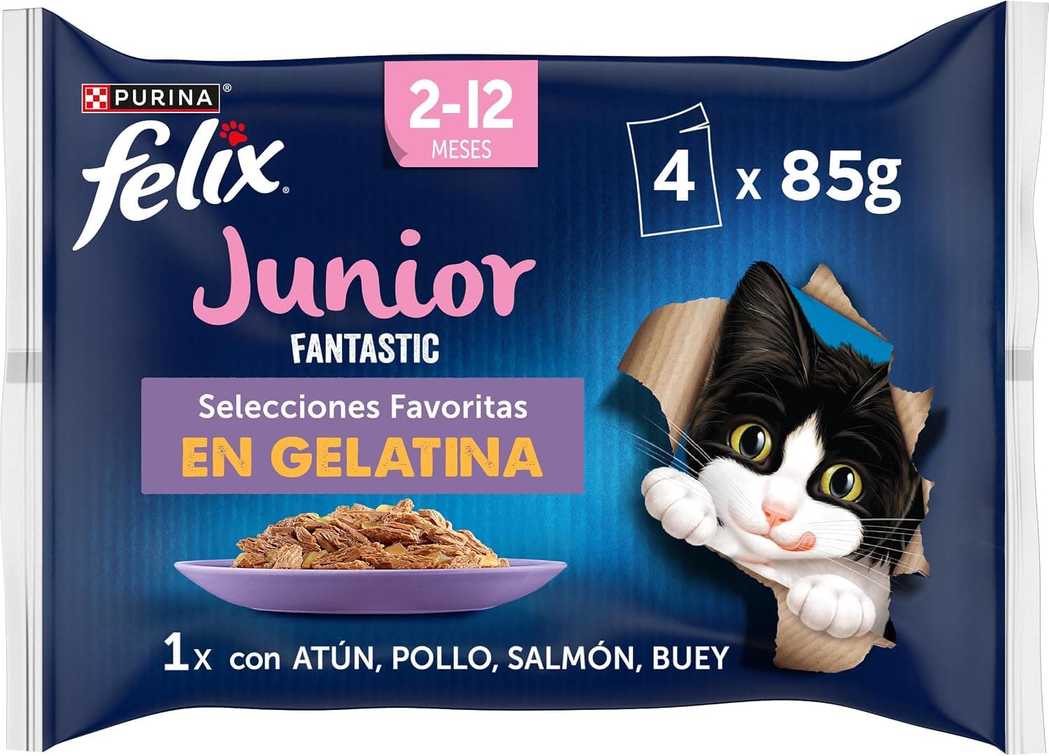 Felix Fantastic comida húmeda gato Junior 48x85 g