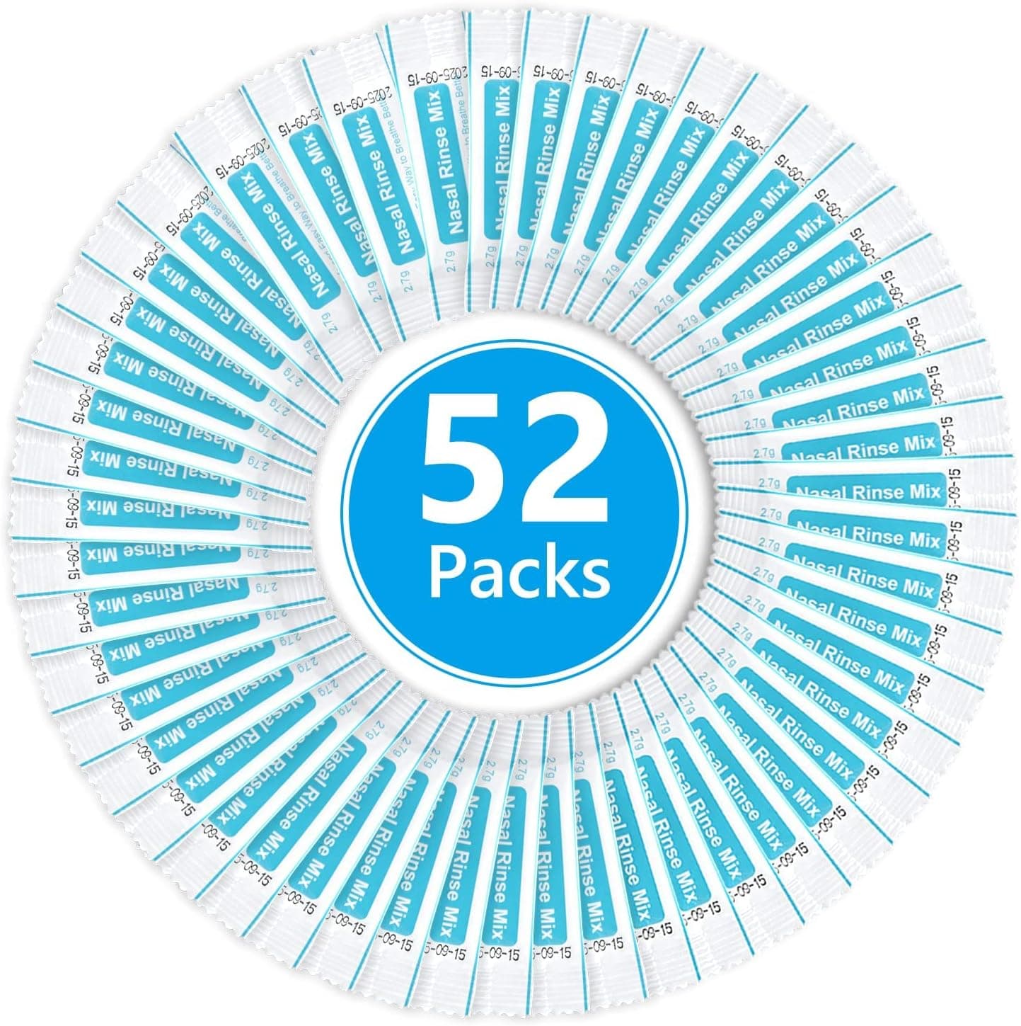 URAQT Sal Lavado Nasal,50 PCS Sales Lavados Nasales para Limpieza Nasal