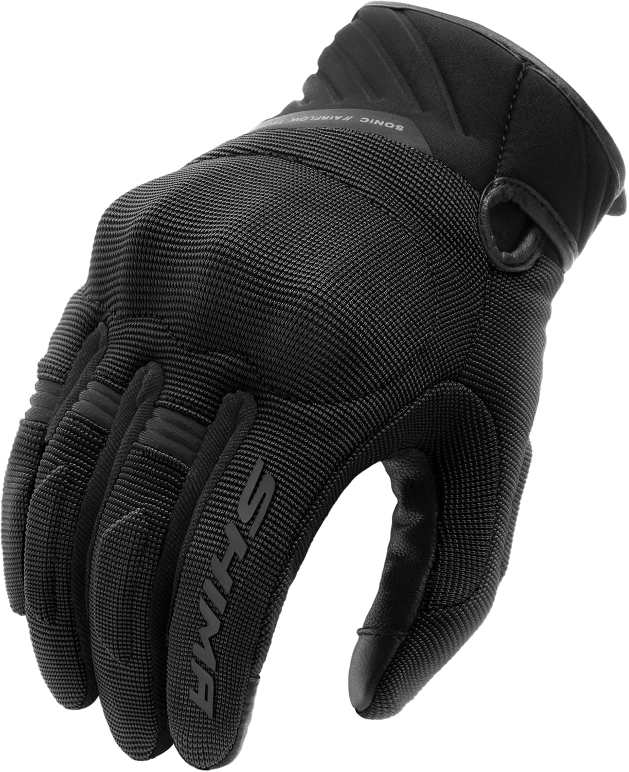 SHIMA SONIC Guantes Moto Hombre Textile Cuero Homologados Corto Verano Motos Guante Ventilado Certificatos Touchscreen Motorista Ciudad Protecciones Ventilación Verão (Masculino, Negro, XL)