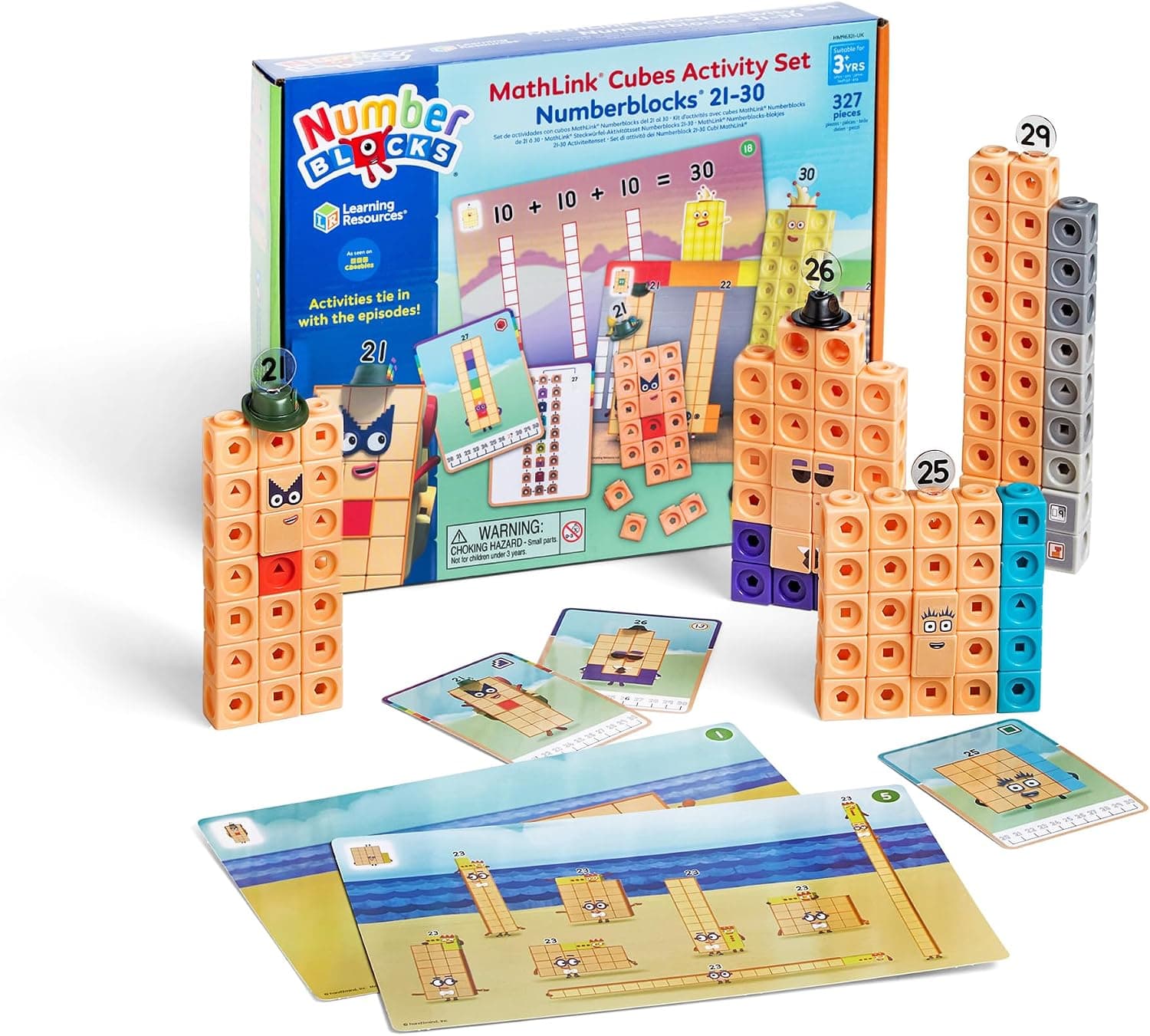 Learning Resources MathLink Cubes Numberblocks 21–30 Set de Actividades, Juguetes para Niños y Niñas de 3 Años, 20 Actividades Relacionadas con la Serie de TV, Juguetes Sensoriales para el Autismo