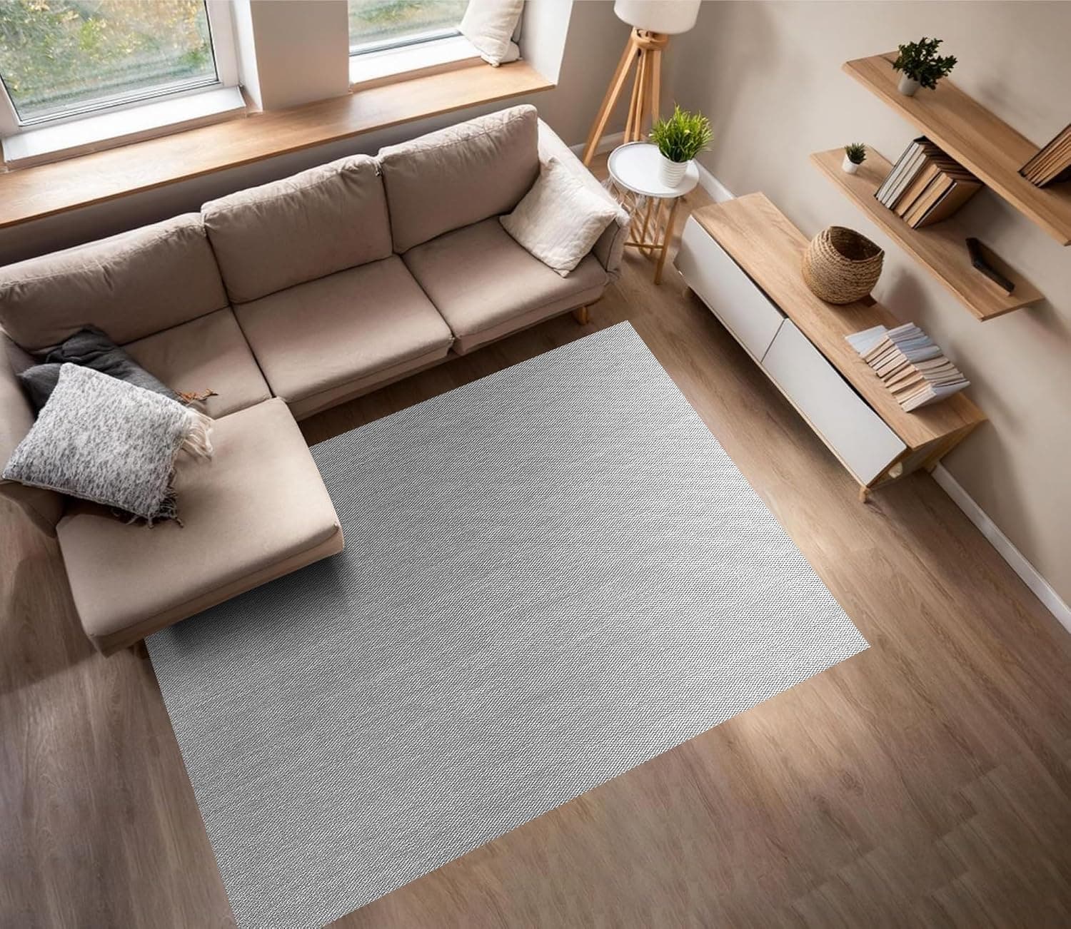 Alfombras vinílicas ultrafinas para interior y exterior 80x150 cm Gris Lisa