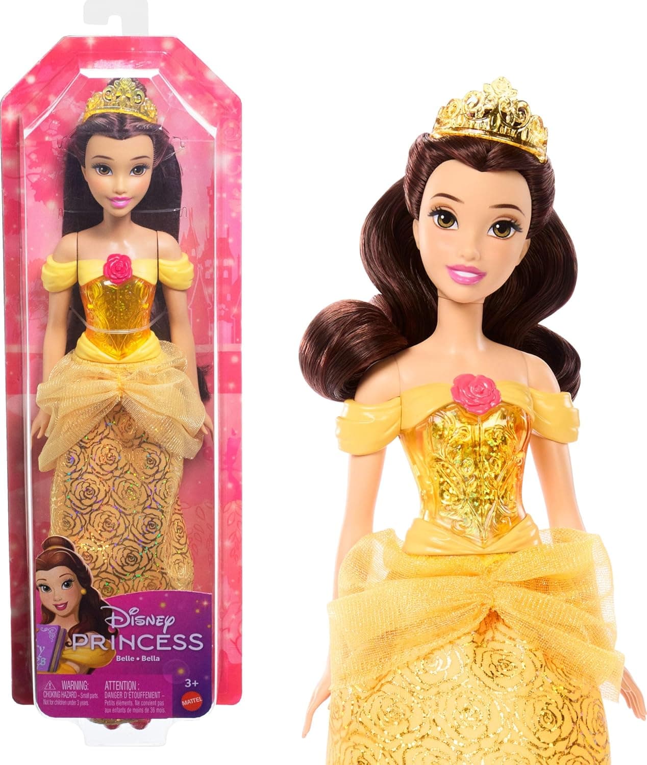 Mattel Disney Princess Bella Muñeca princesa película La Bella y la Bestia, juguete +3 años (HLW11)