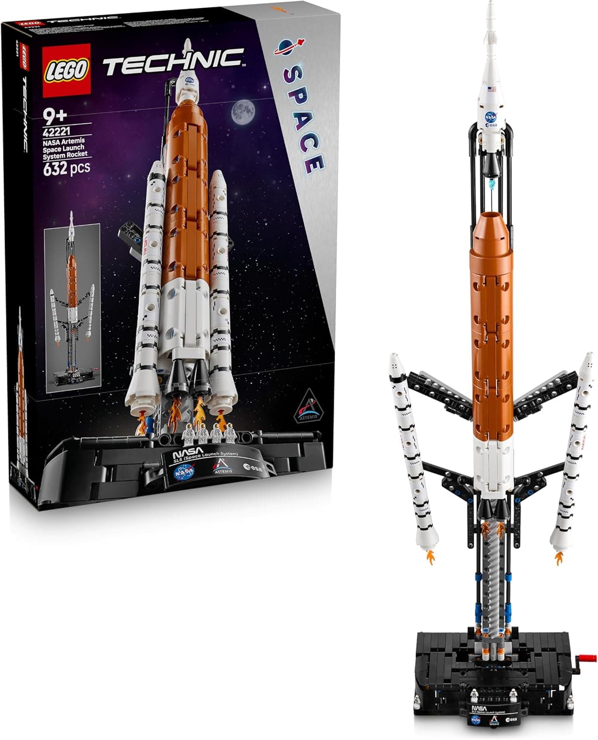 LEGO Technic Cohete del Sistema de Lanzamiento Espacial NASA Artemis - Cohete Espacial de Juguete con 4 Astronautas y Función de Propulsión - Regalo para Niños y Niñas de 9+ Años - 42221