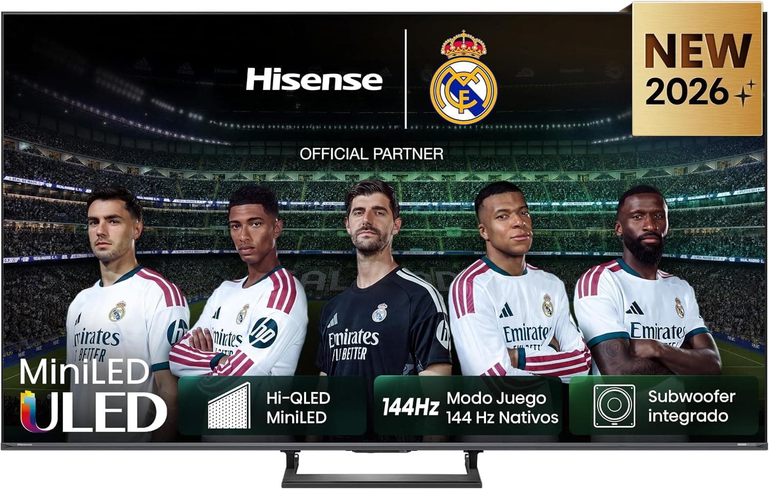 Hisense 85E8S - MiniLED Smart TV 85 Pulgadas, Hi-QLED MiniLED, Modo Juego 144 Hz Nativos, Subwoofer Integrado, Hi-View AI Engine, Total HDR Solution, Filmmaker Mode, Control por Manos Libres