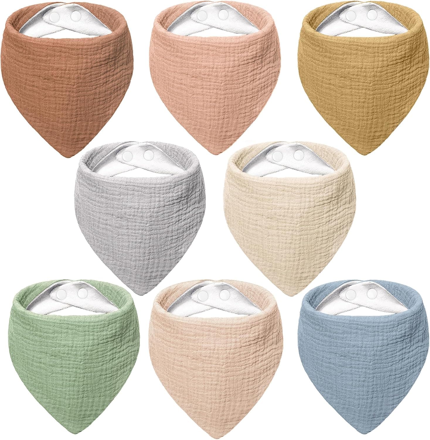 Bearmoss Musselin Baby Lätzchen 8er Pack 100% Baumwolle Baby Bandana Sabber Lätzchen für Unisex Baby Mädchen Jungen Sabbern und Zahnen