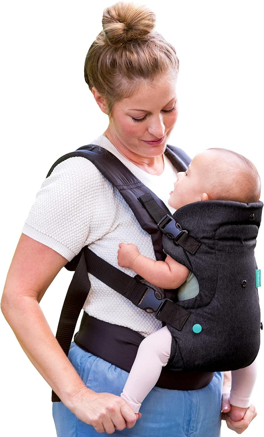 Infantino Mochila Portabebé Flip Advanced 4-en-1, Ergonómica, Convertible, Adaptable a lo Largo de los Años, para Recién Nacidos y Bebés Mayores de 3,6-14,5 kg, Negro
