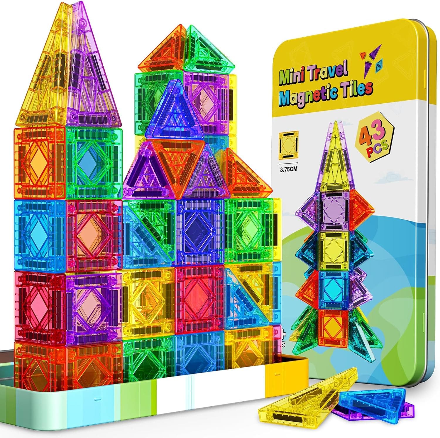 43 Piezas Juguetes Niños Niña 3 4 5 6 Años, Bloques Magneticos Construccion Niños Regalos Niño 3-6 Años Juegos de Viaje Regalos de Cumpleaños para Niños