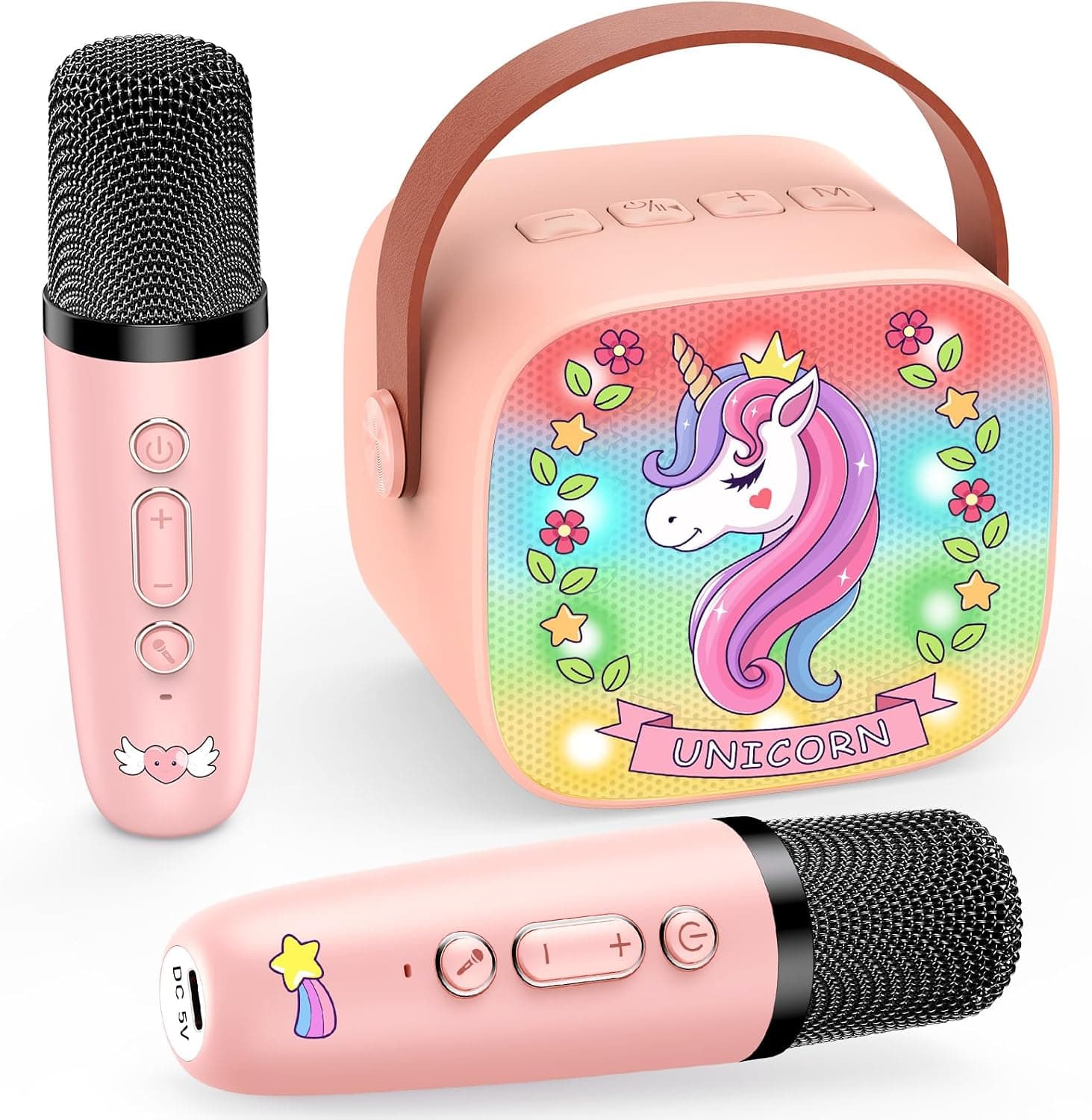 Karaoke Infantil 2 Microfonos, Unicornios Regalo Juguetes Niñas 3-12 Años