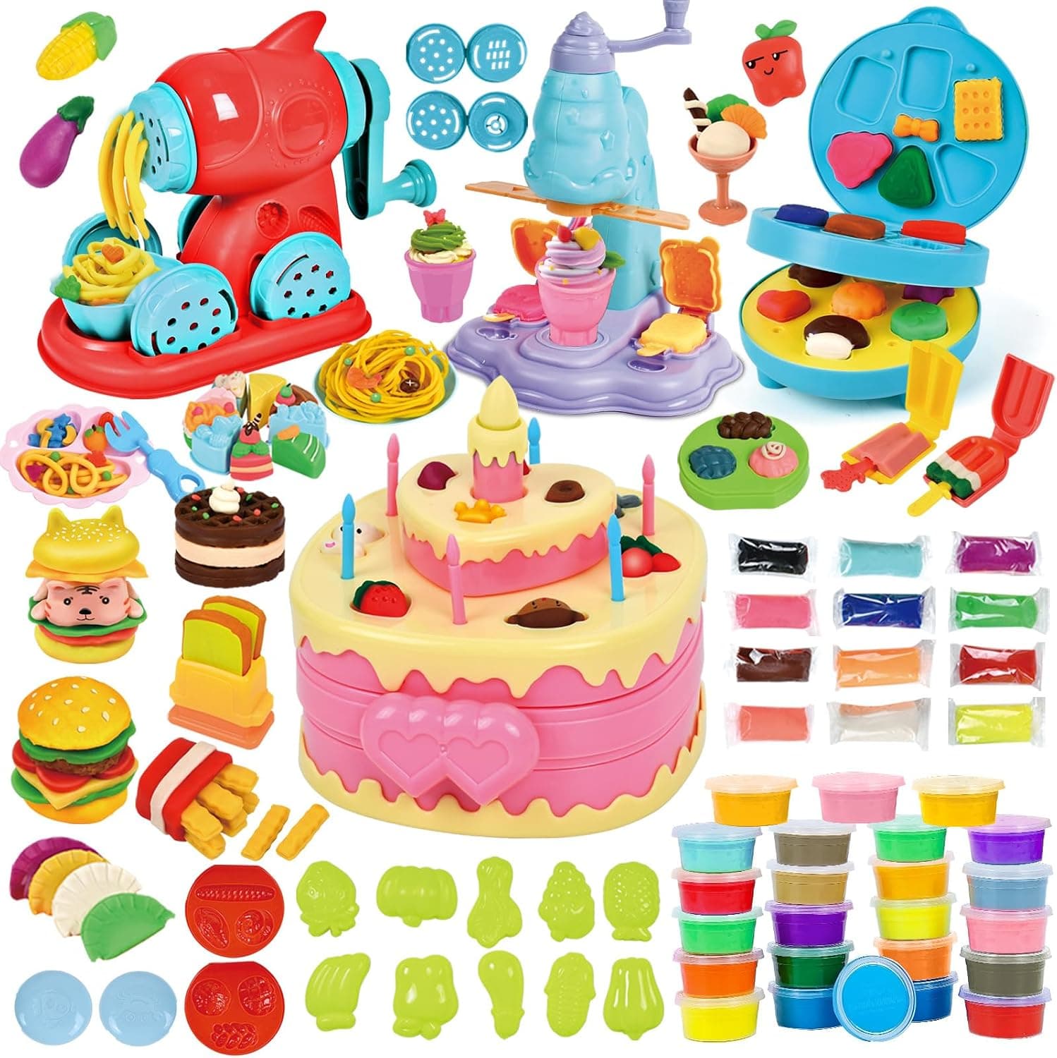 JONRRYIN Plastilina para Niños, 102 Piezas con 36 Botes de Plastilina