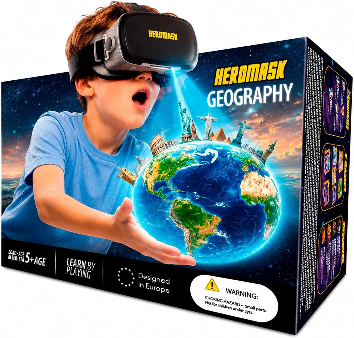 Heromask Gafas VR Niños 5-12 Años · Juego de Geografía en Realidad Virtual