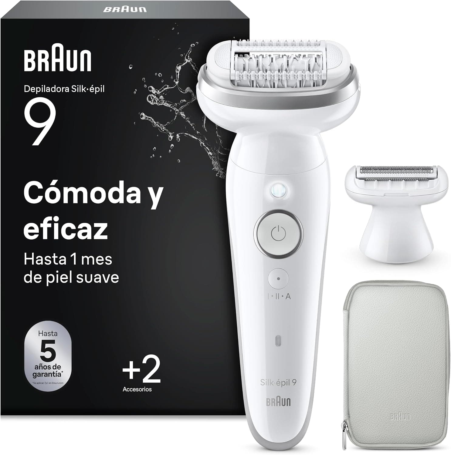 Braun Silk·épil 9 Depiladora Eléctrica Mujer, 9-041, Plata
