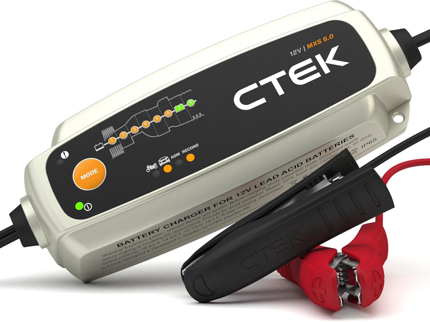 CTEK MXS 5,0 Cargador de Batería 12V 5A, Coche y Moto, AGM