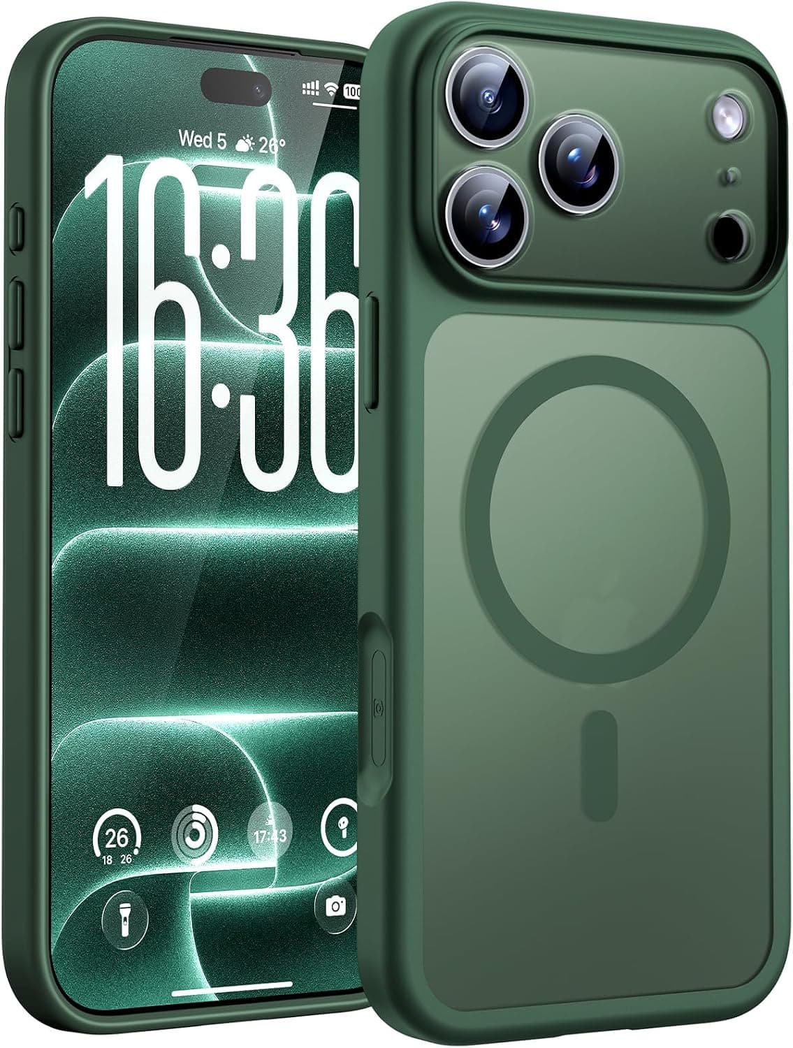 TOCOL Funda para iPhone 18 Pro, Compatible con MagSafe, Verde Alpino