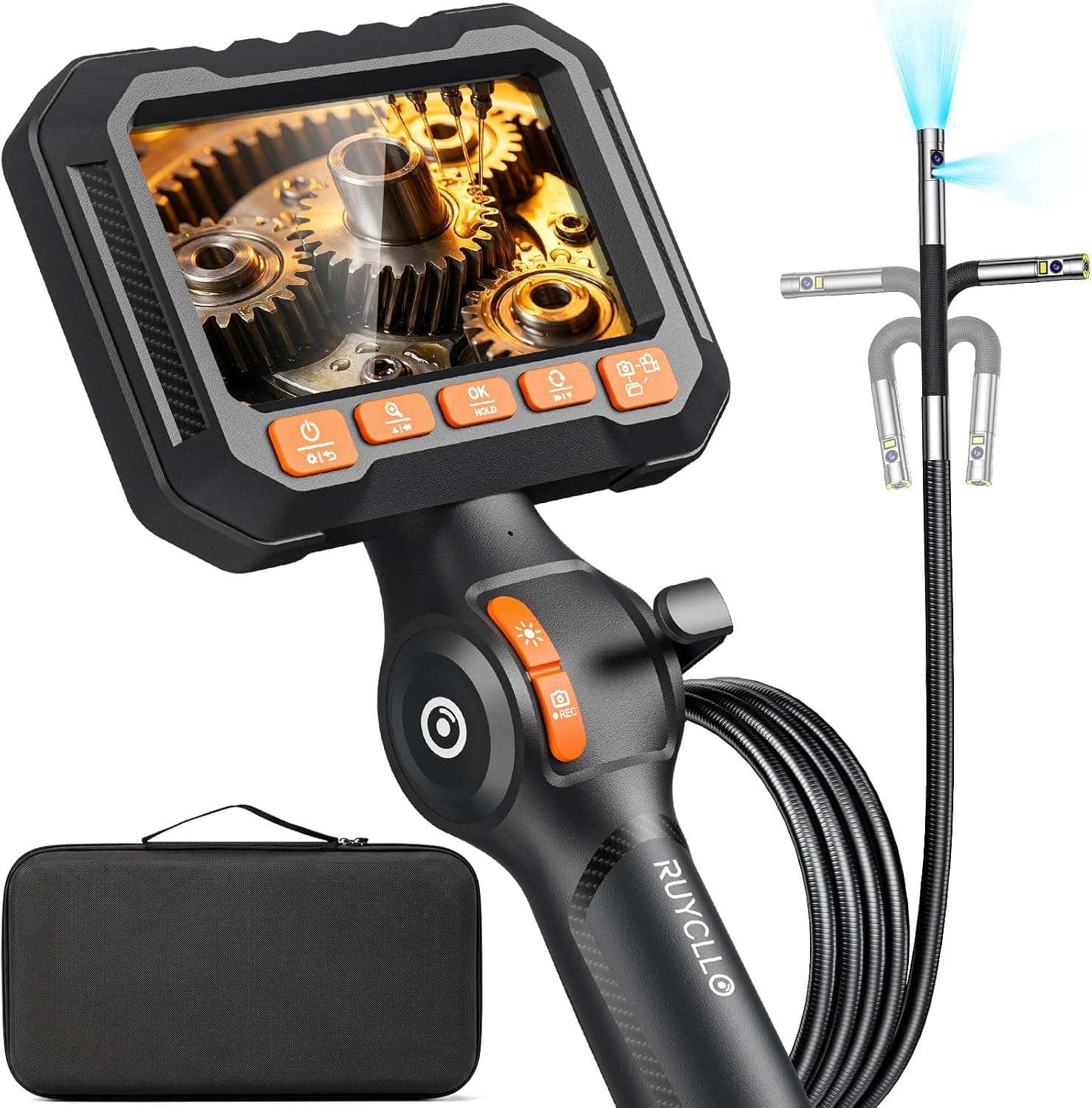 Lente Doble Camara Endoscopica, Endoscopio Camara de Inspeccion
