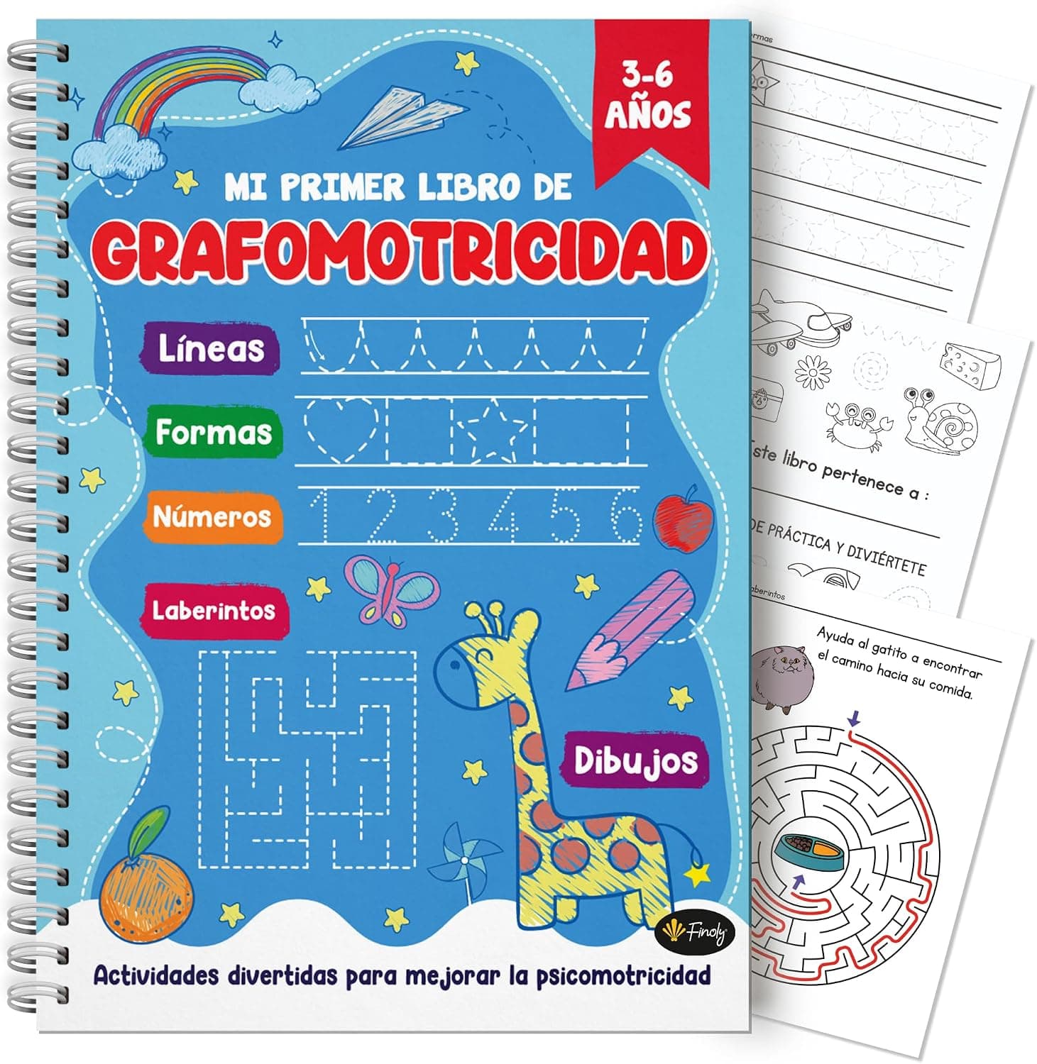 Finoly Mi Primer Libro Grafomotricidad Niños de 3 a 6 años