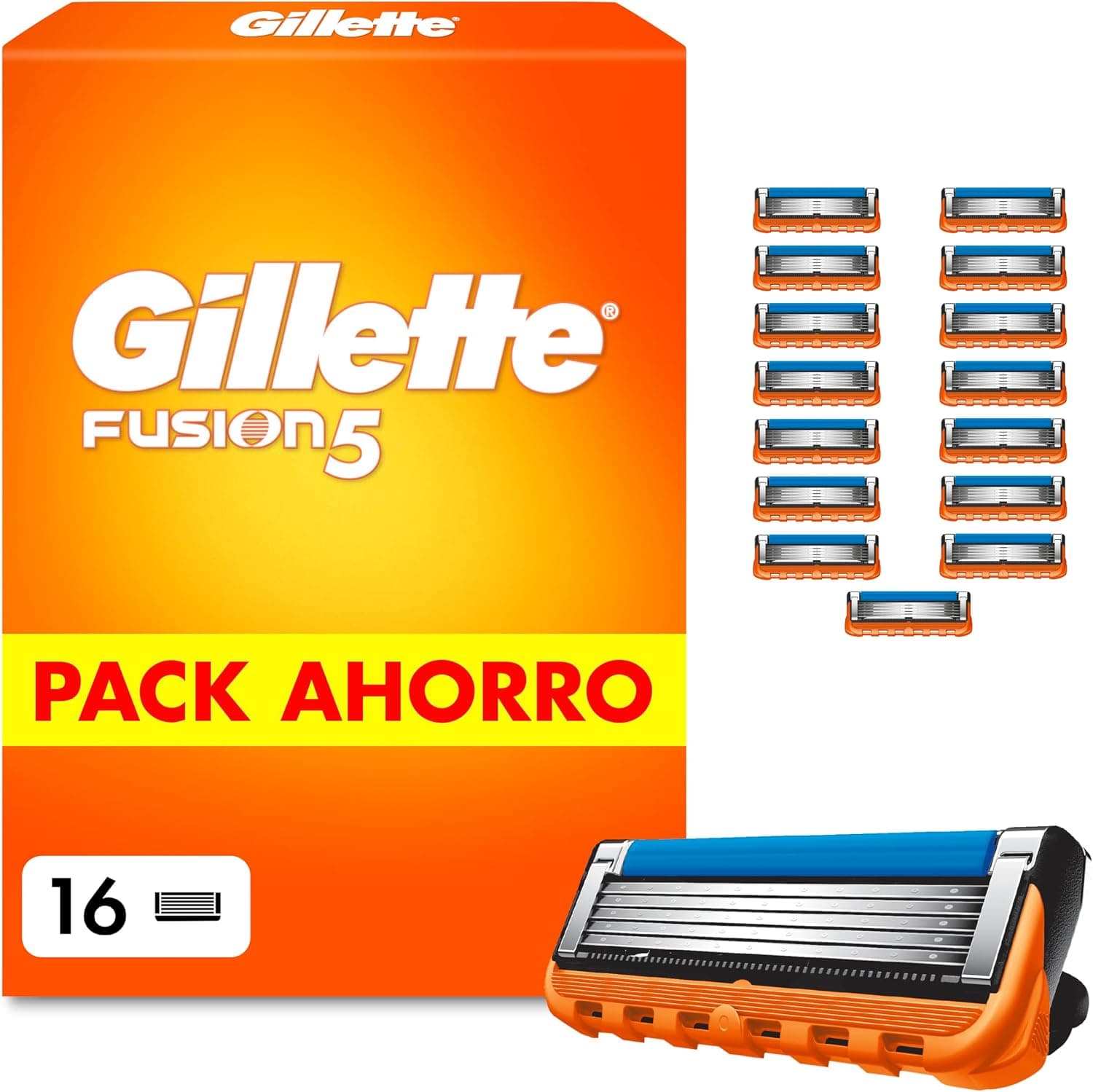 Gillette Fusion5 Cuchillas de Afeitar Hombre, Pack de 16