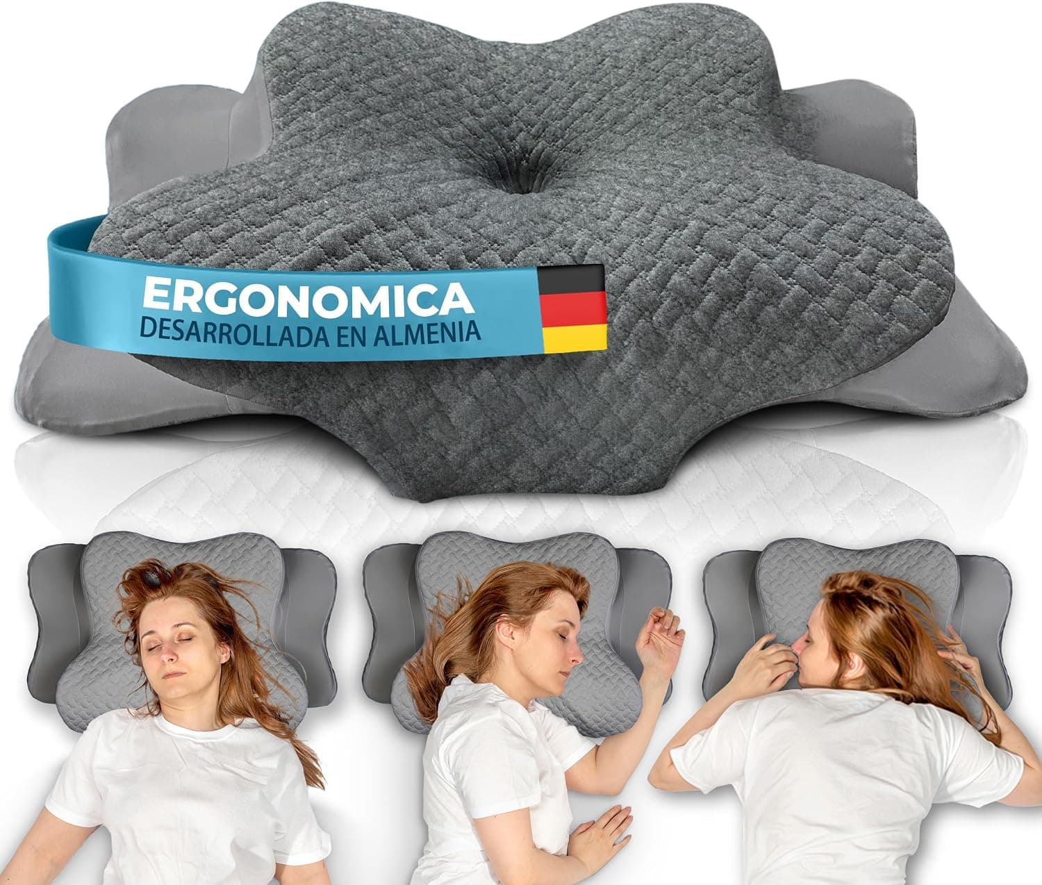 Glückstoff® Almohada de Memory Foam [para Todas Las Posiciones DE Descanso] – Almohada Ergonómica de Memory Foam – Almohada Suave para Cabeza y Cuello – Almohada Transpirable con Funda de Bambú