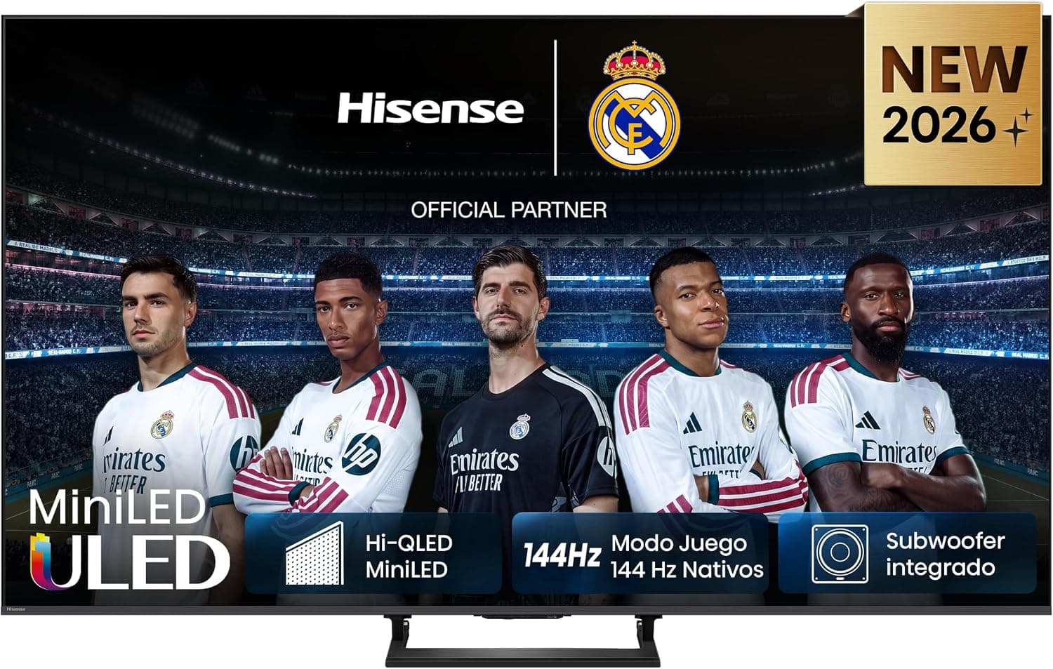 Hisense 85U7SE - MiniLED Smart TV 85 Pulgadas, Hi-QLED MiniLED, Modo Juego 144 Hz Nativos, Subwoofer Integrado, Hi-View AI Engine, IMAX Enhanced, Filmmaker Mode, Dolby Vision IQ, HDR 10+ Adaptive