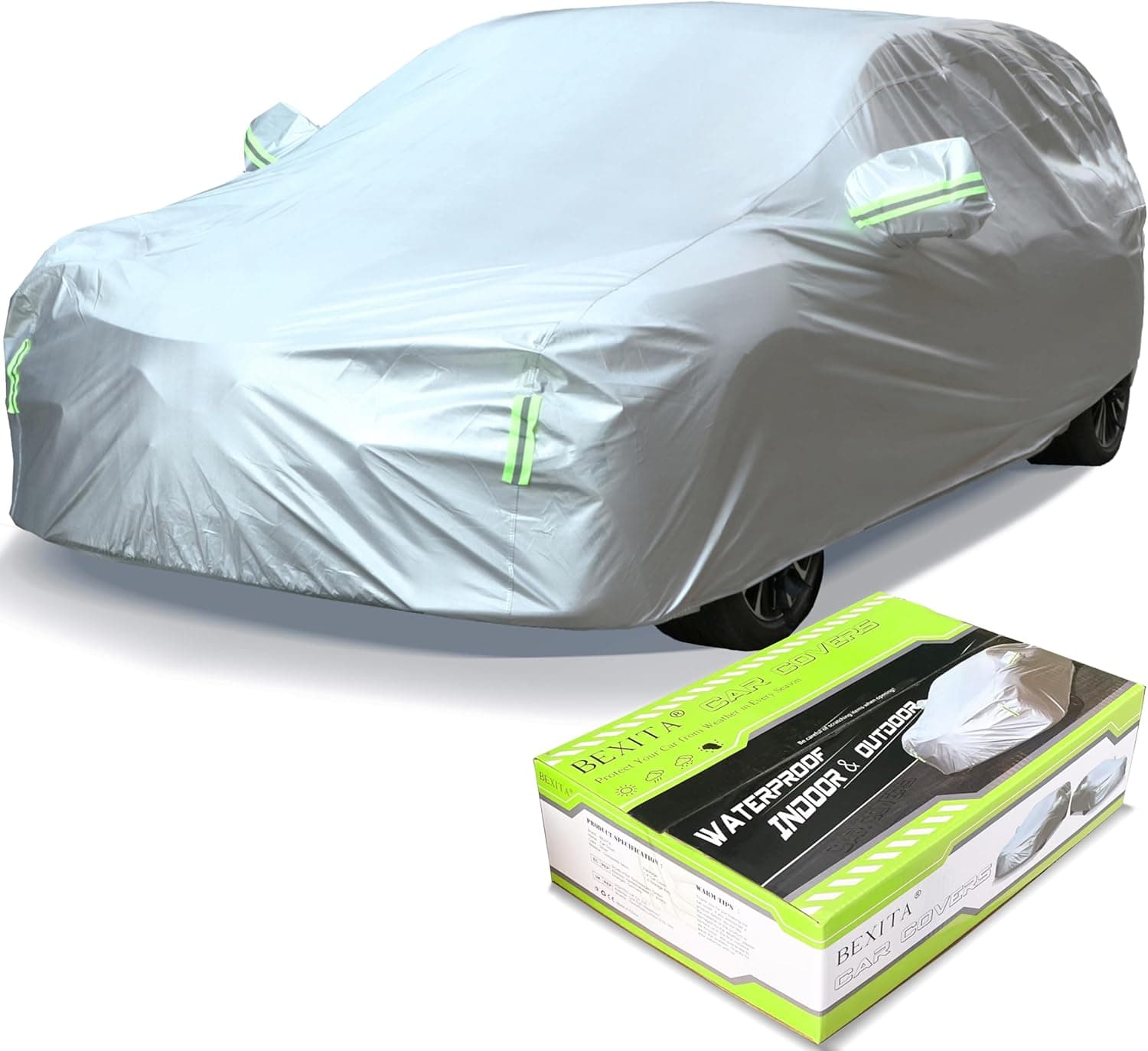Funda Coche SUV Impermeable Funda para Coche Exterior A Prueba de Polvo A Prueba de Nieve Protección UV para SUV,Size M: MAX 183in/465cm