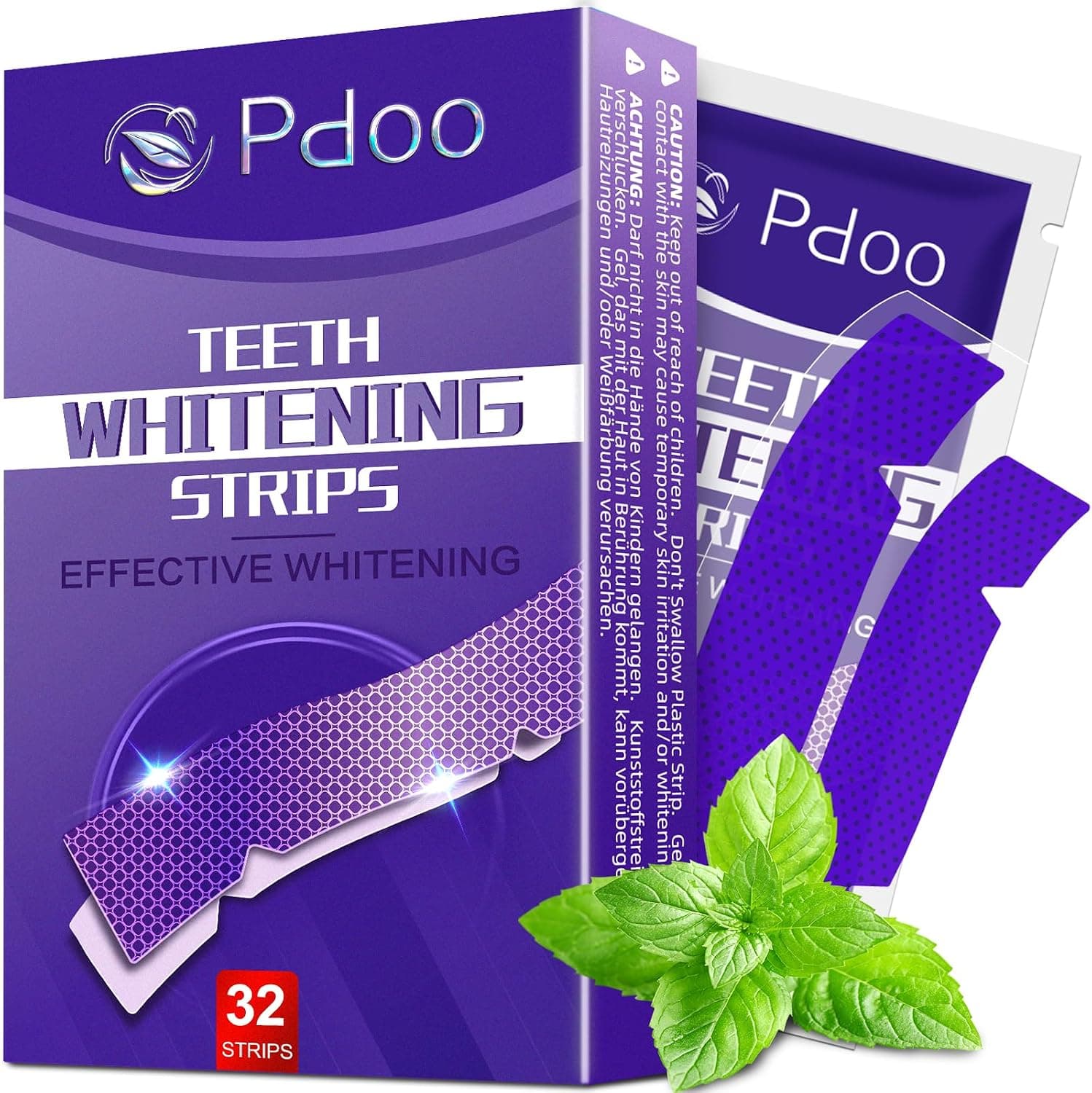 Tiras Blanqueadoras Dientes Moradas - 32 Tiras | Kit Blanqueador Dental Profesional con Tecnología Púrpura Correctora de Color | Blanqueamiento Dental Seguro para el Esmalte y Resultados Rápidos