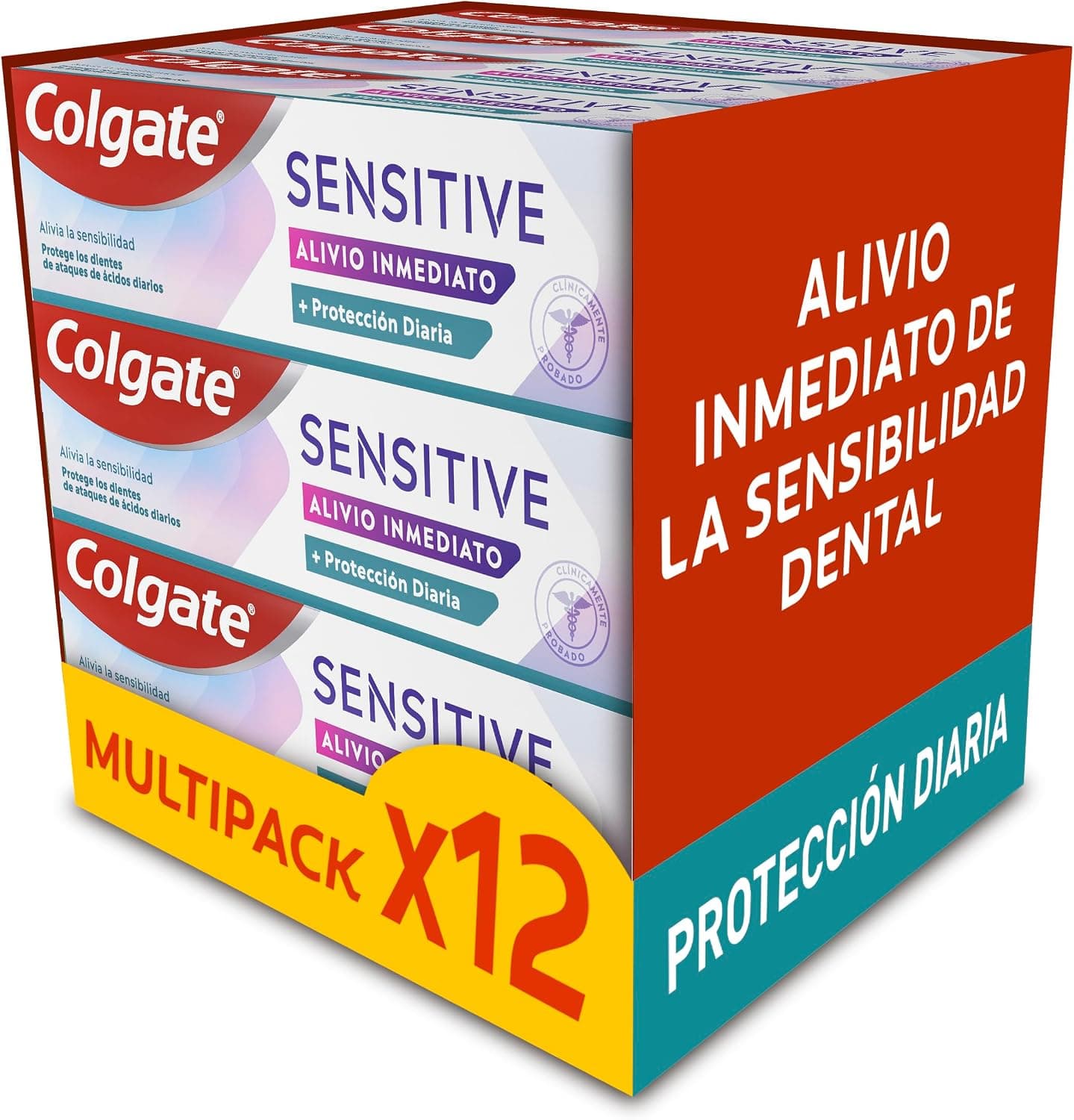 Colgate Sensitive Alivio Inmediato, Pasta de Dientes, Pack 12x75ml
