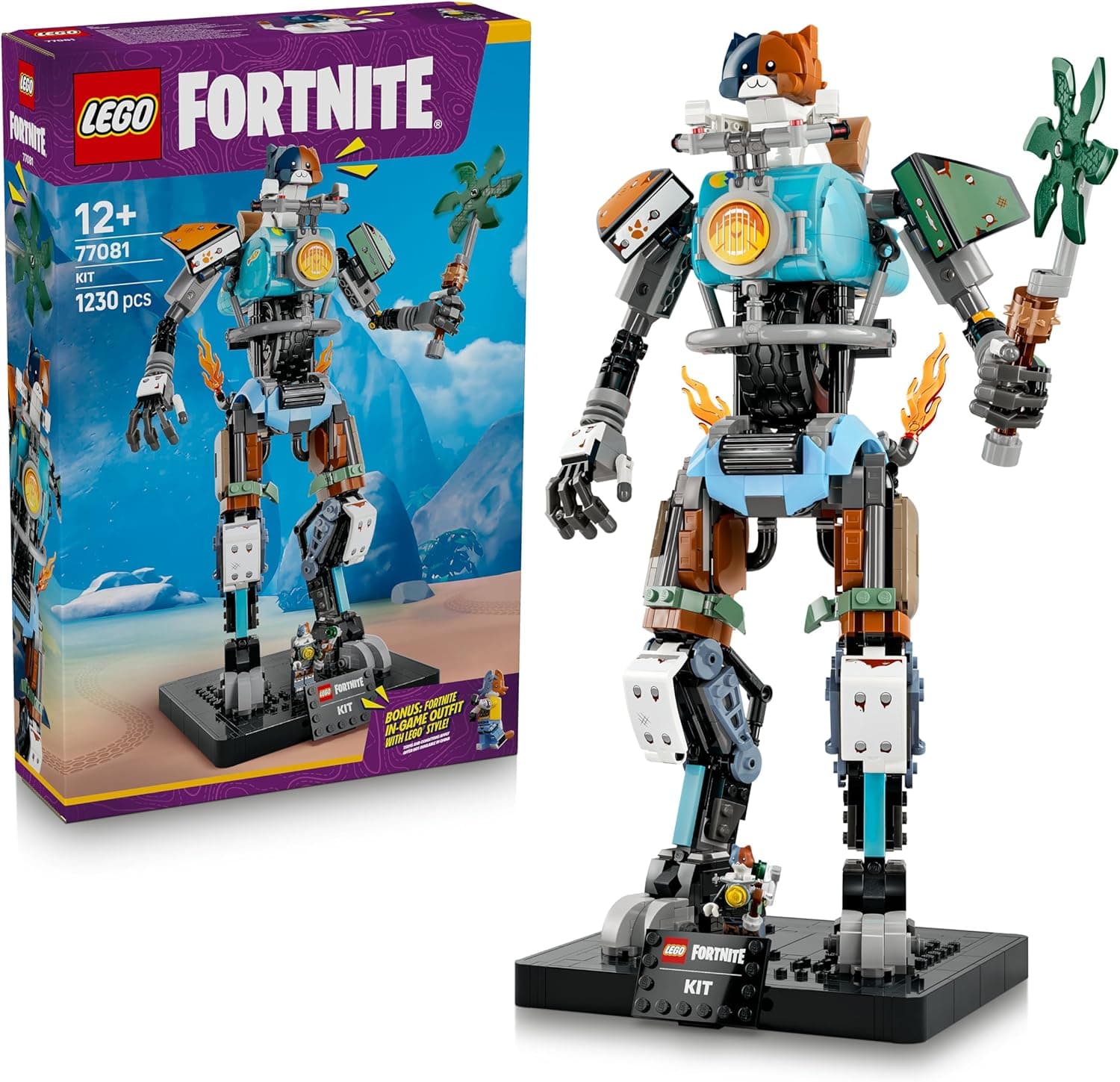 LEGO Fortnite Kit de Juguete – Figura de Acción Robótica con Pico Discos Dentados y Rueda Giratoria – Decoración de la Estantería y Escritorio – Regalo para Niños, Niñas y Gamers de 12+ Años – 77081