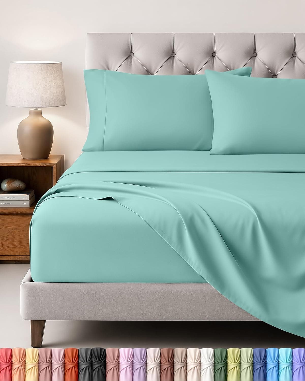 Utopia Bedding Juego de Sabanas 4 Piezas, 150x200cm, Azul SPA
