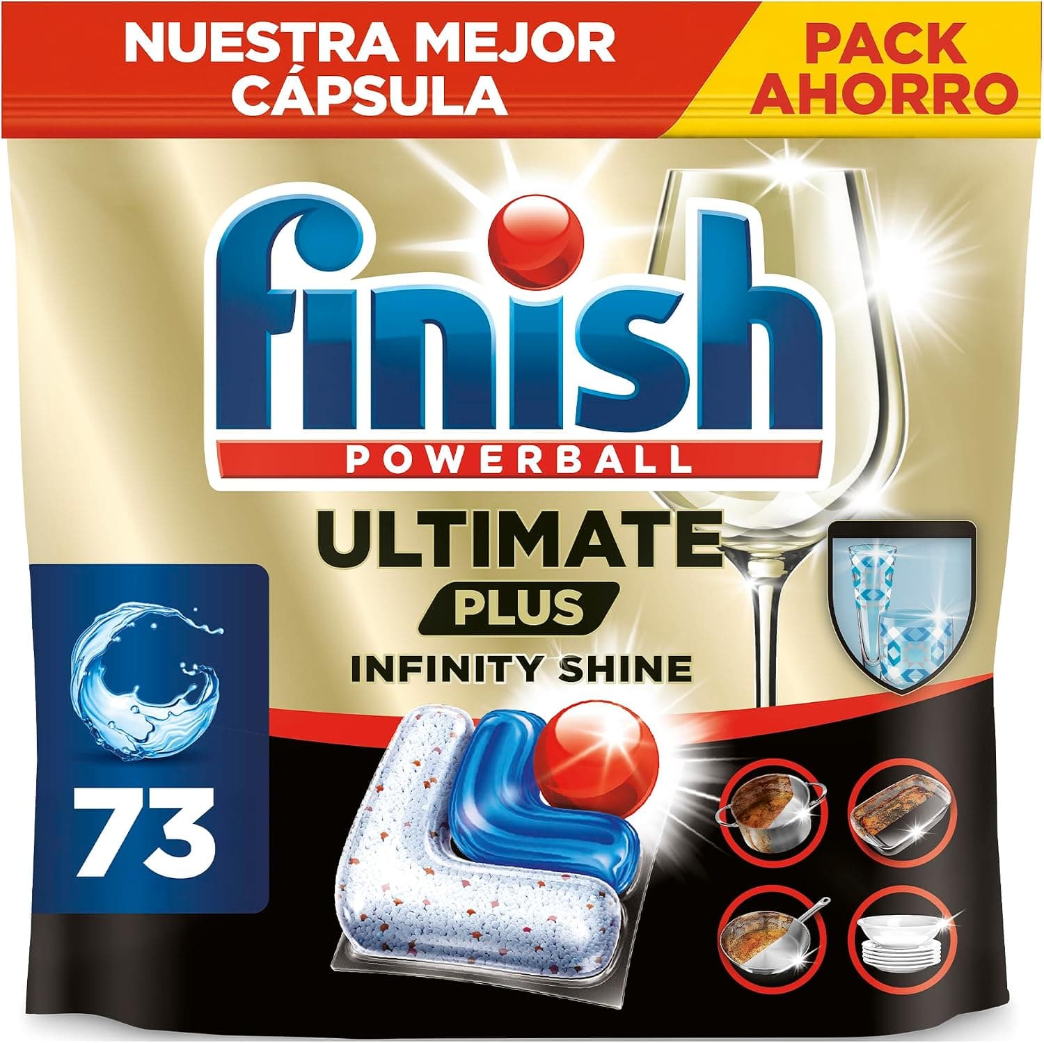Finish Ultimate Plus Infinity Shine Pastillas lavavajillas - 73 cápsulas