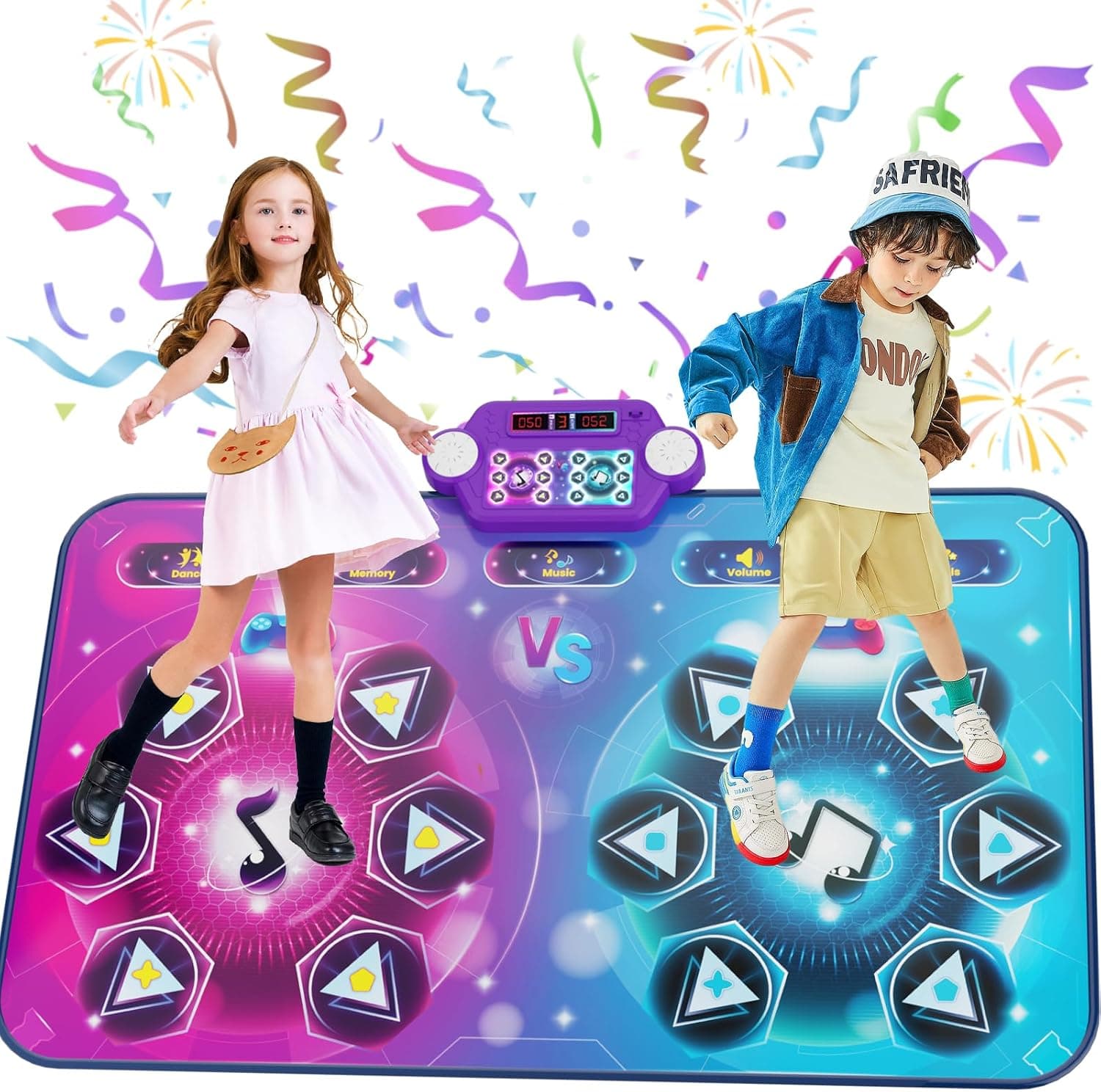 maysida Alfombra de baile recargable para 2 niños, juguetes regalos para niñas y niños de 4, 5, 6, 7, 8 años, alfombras de baile para niños para 1/2 jugadores (3 modos de juego), alfombra musical