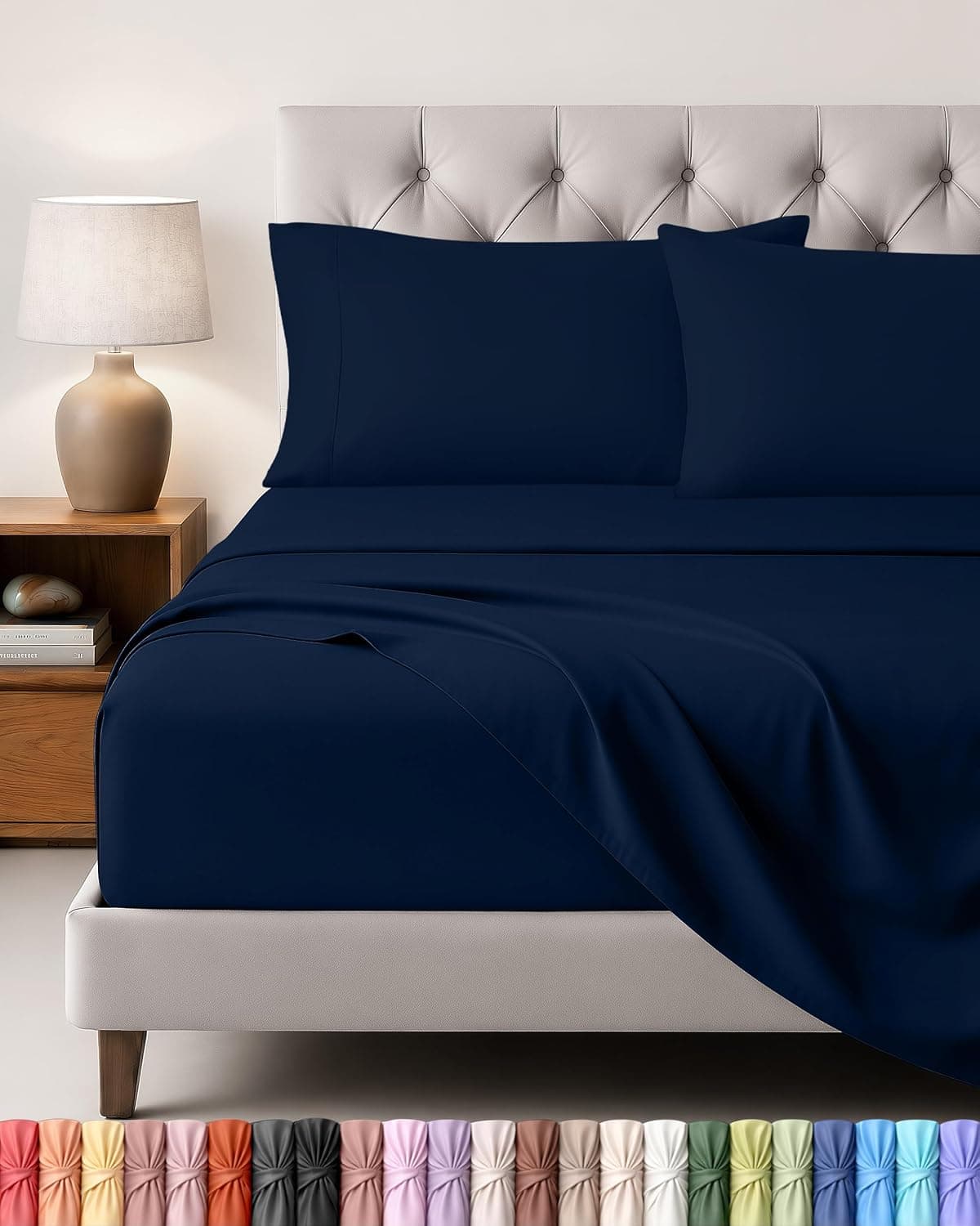 Utopia Bedding Juego de Sabanas 4 Piezas, 135x190cm, Azul Marino