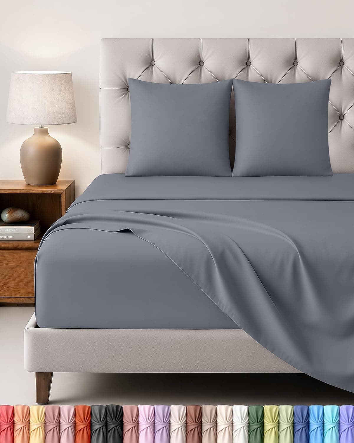 Utopia Bedding Juego de Sabanas 4 Piezas, 160x200cm, Gris