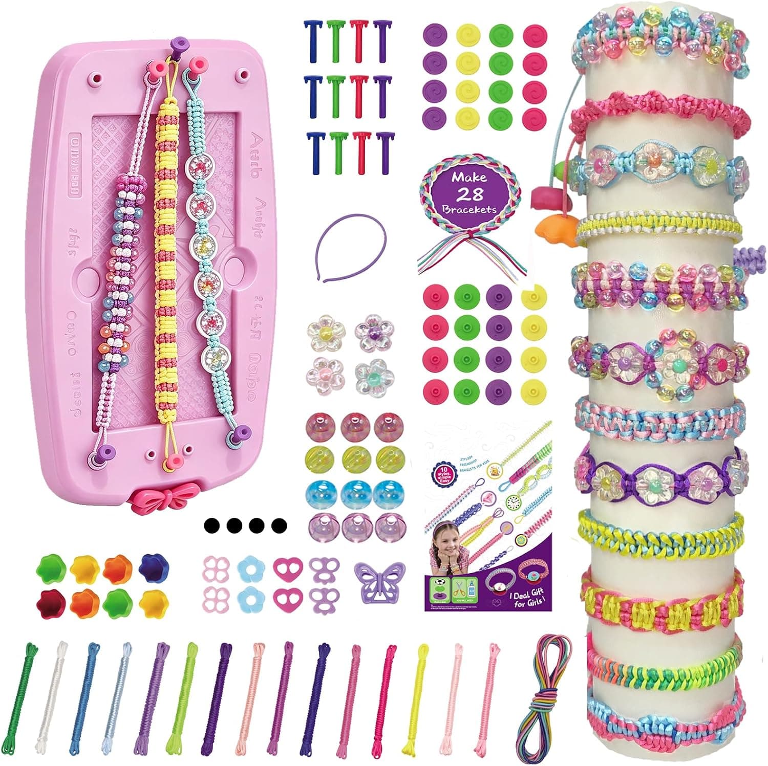 Goorder Kit para Hacer Pulsera de Amistad para Niñas, Kit para Hacer Joyas, DIY Kits Artes y Manualidades para Adolescente, Navidad Cumpleaños Fiesta Regalos para Chicas 6 7 8 9 10 11 12 Años