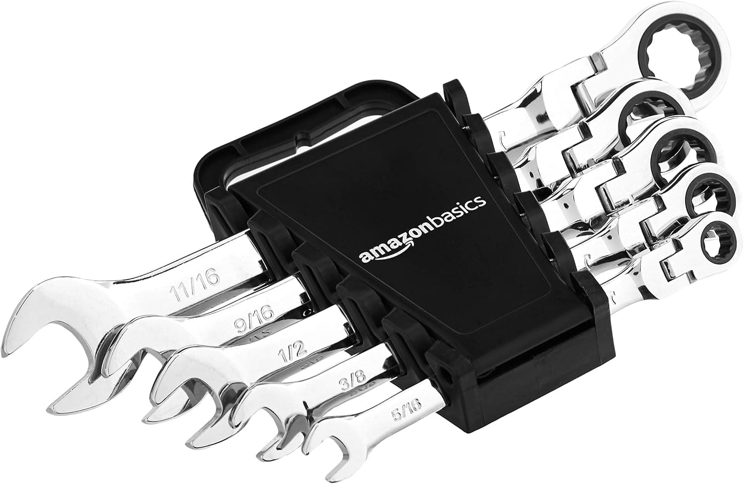 Amazon Basics Juego de llaves de trinquete flexibles, SAE, 5 unidad