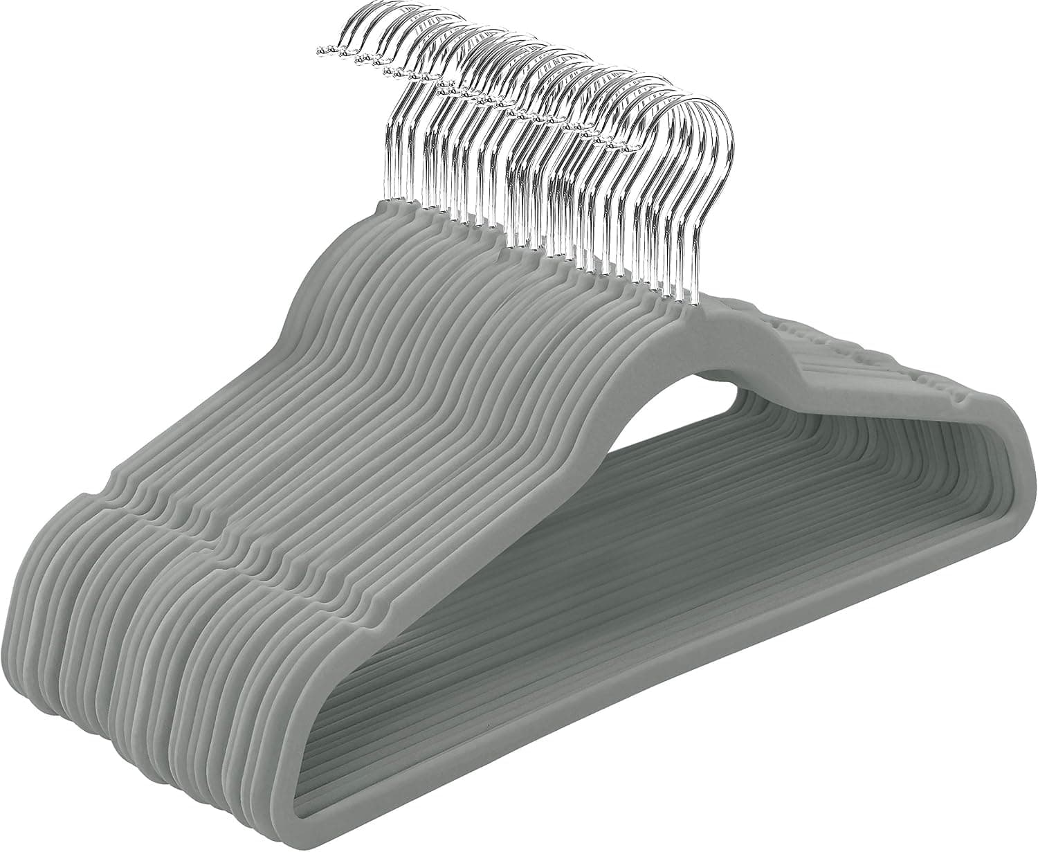 Utopia Home Premium Perchas Terciopelo (Gris, Paquete de 20)