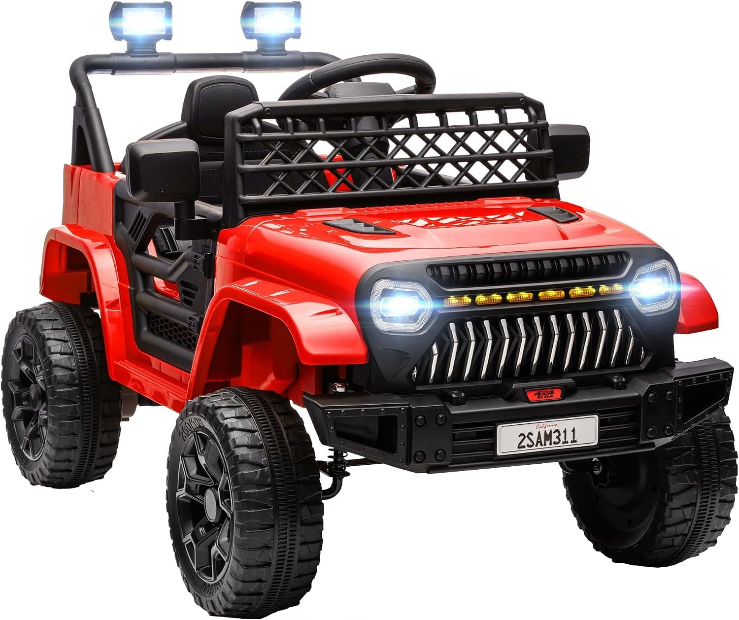 AIYAPLAY Coche Eléctrico para Niños de +3 Años 12V con Mando Distancia Rojo
