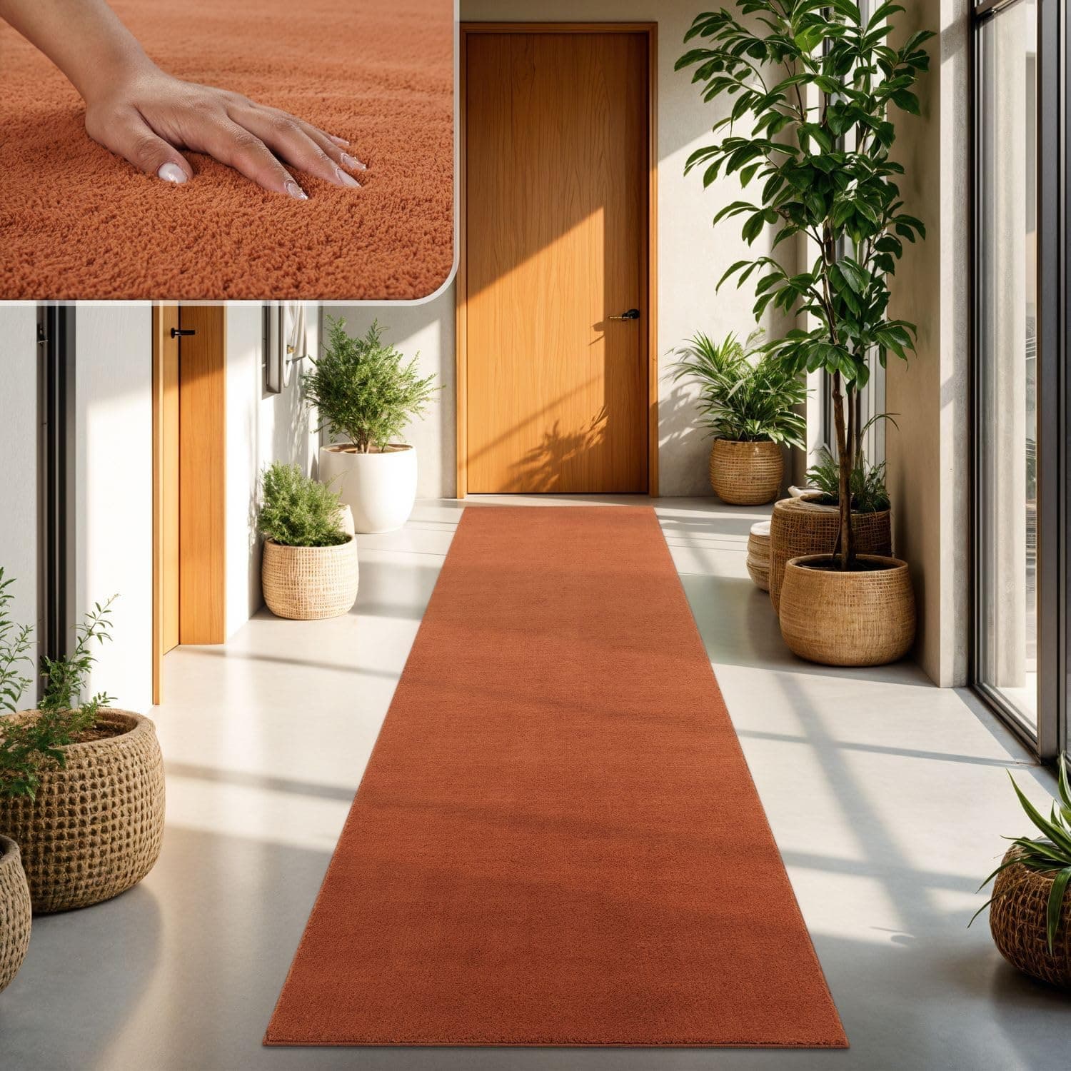 TT Home Alfombra Salón Cobre 60x100 cm Lavable y Pelo Corto