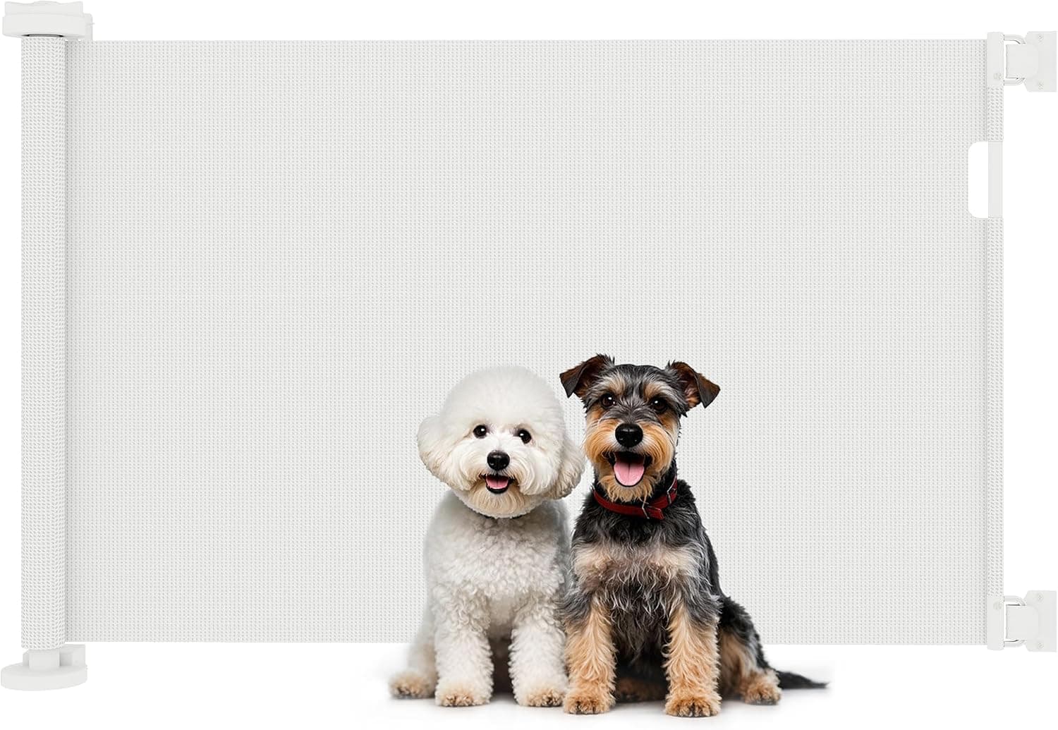 PawHut Barrera de Seguridad Retráctil para Perros Pequeños 0-136 cm Blanco