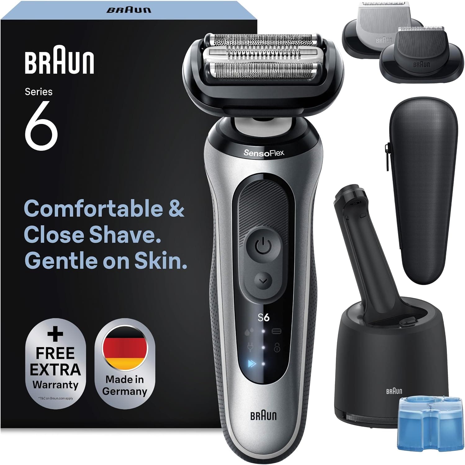 Braun Series 6 Afeitadora Eléctrica Hombre, 62-S7650CC,Plata