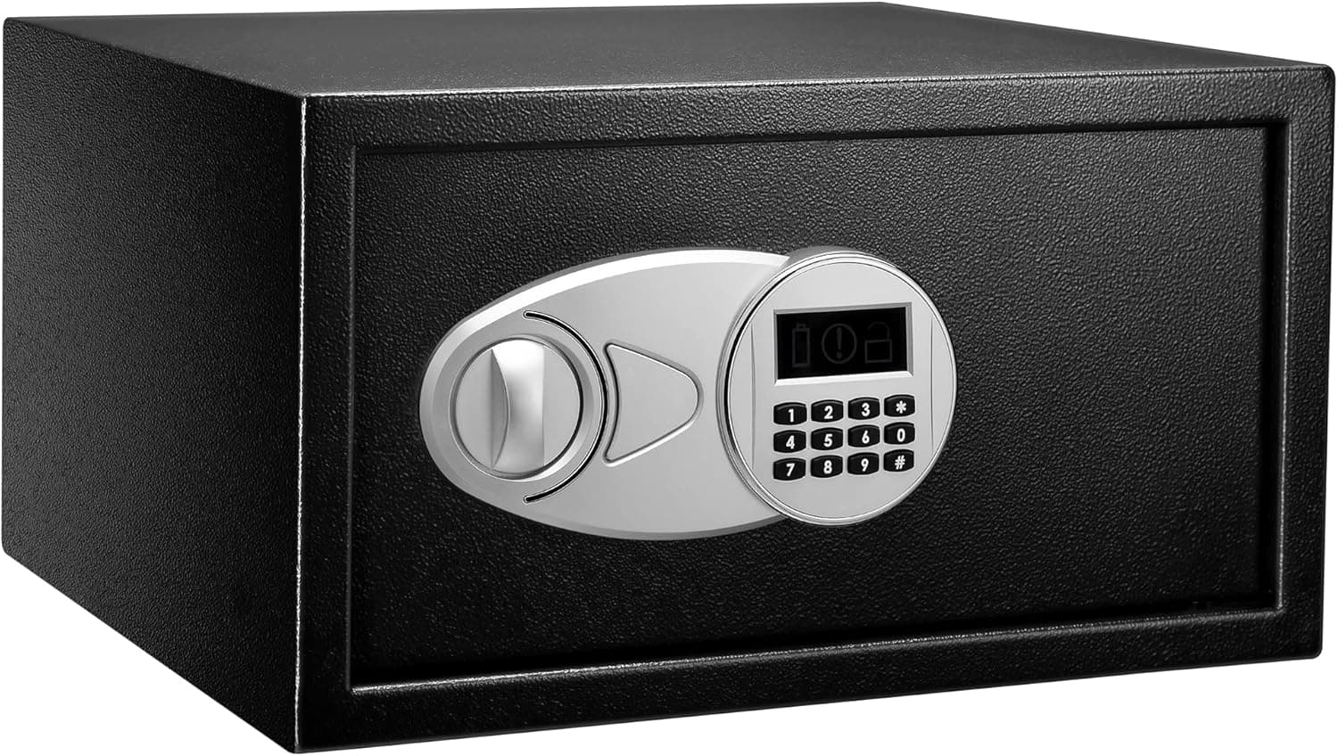 Amazon Basics Caja Fuerte de Seguridad de Cerradura con Teclado Digital, Protege Dinero, Joyas, Documentos de identificación, 28 l, 43 cm x 37 cm x 23 cm, Color Negro
