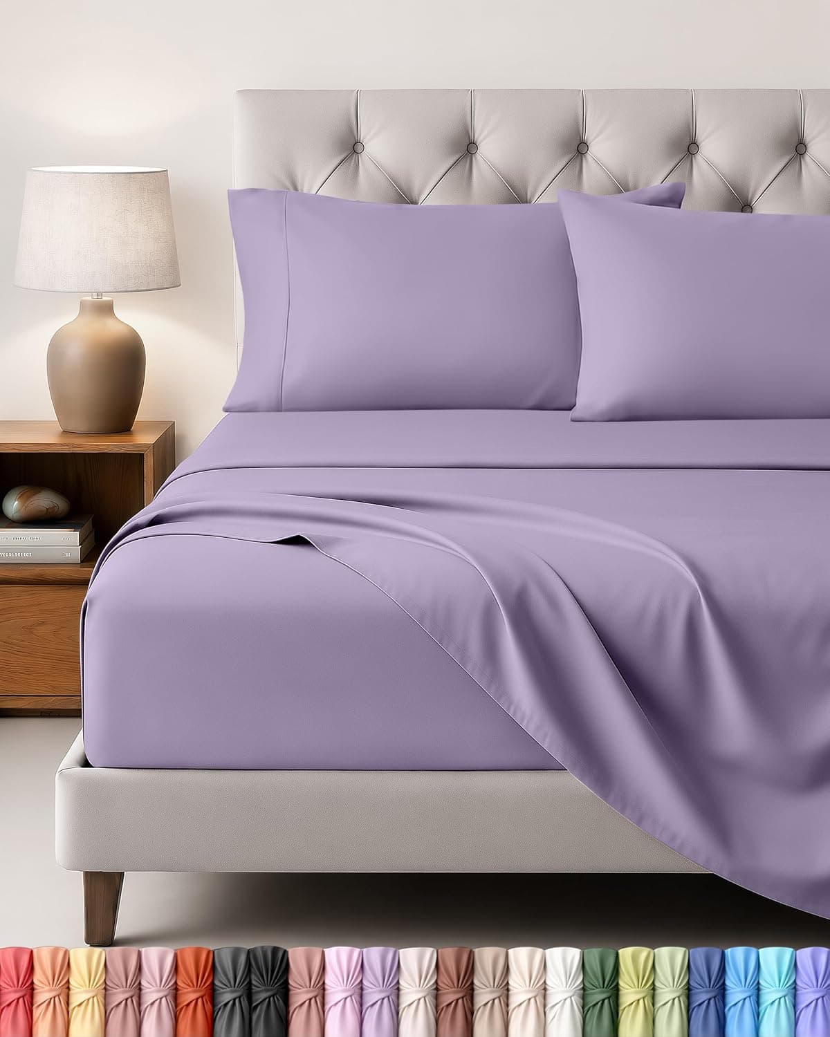 Utopia Bedding Juego de Sabanas 4 Piezas, 135x190cm, Lavanda