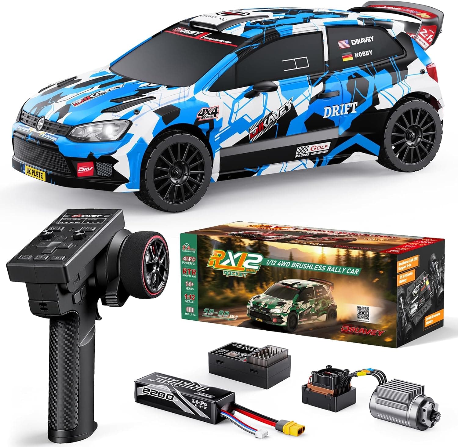 1/12 Coches RC rápidos para adultos,Coche de deriva sin escobillas