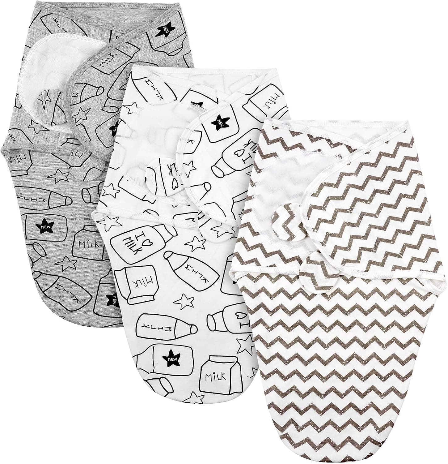 arrullo bebe recien nacido, 3 pcs swaddle bebe 0-3 months, Ajustable saco dormir bebe, Swaddle Wrap, Infante Swaddle Sack, swaddle, Transpirable y Absorbe la Humedad, Ayuda a Dormir