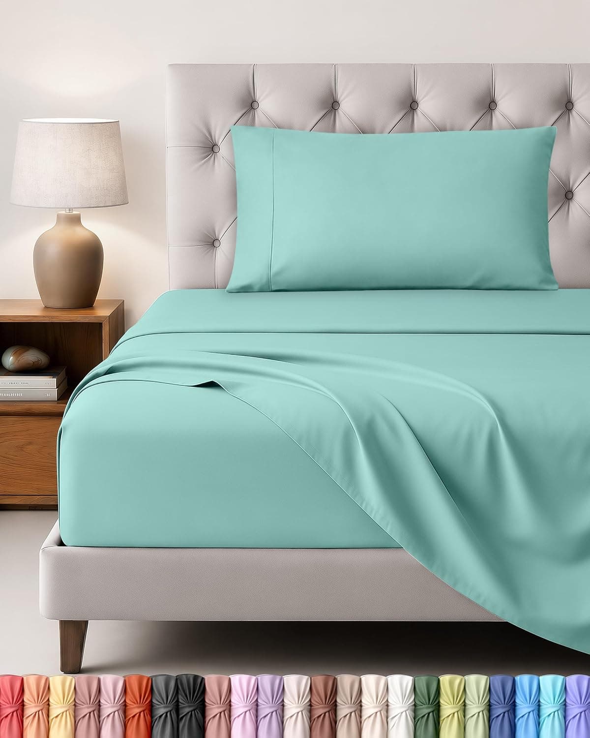 Utopia Bedding Juego de Sabanas 3 Piezas, 90x190cm, Azul SPA