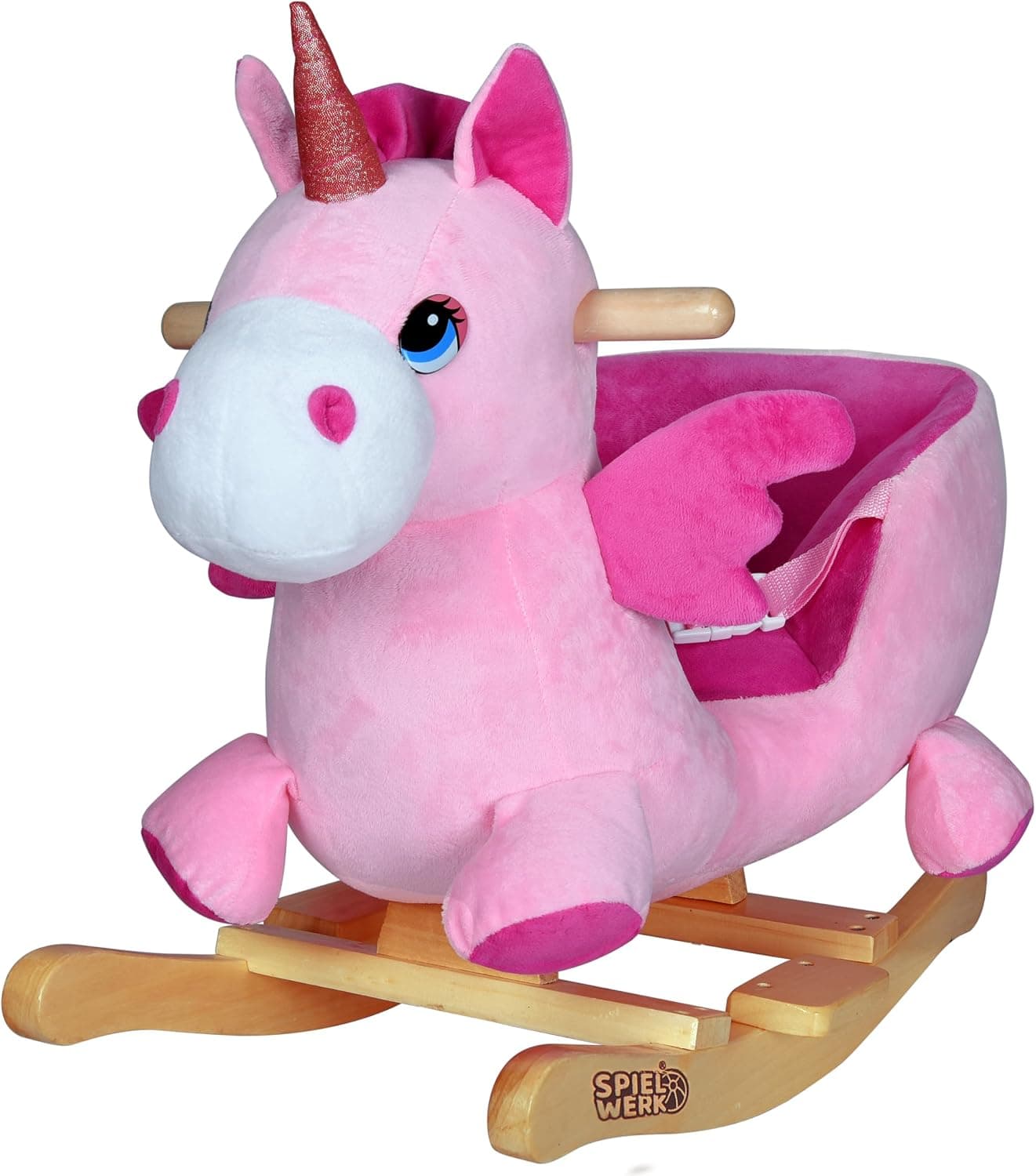 Spielwerk® Unicornio Balancín Mecedora Bebe Animales de Juguete Peluches Felpa Suave Sonido Regalos Originales Bebes 1 Año Columpio Infantil